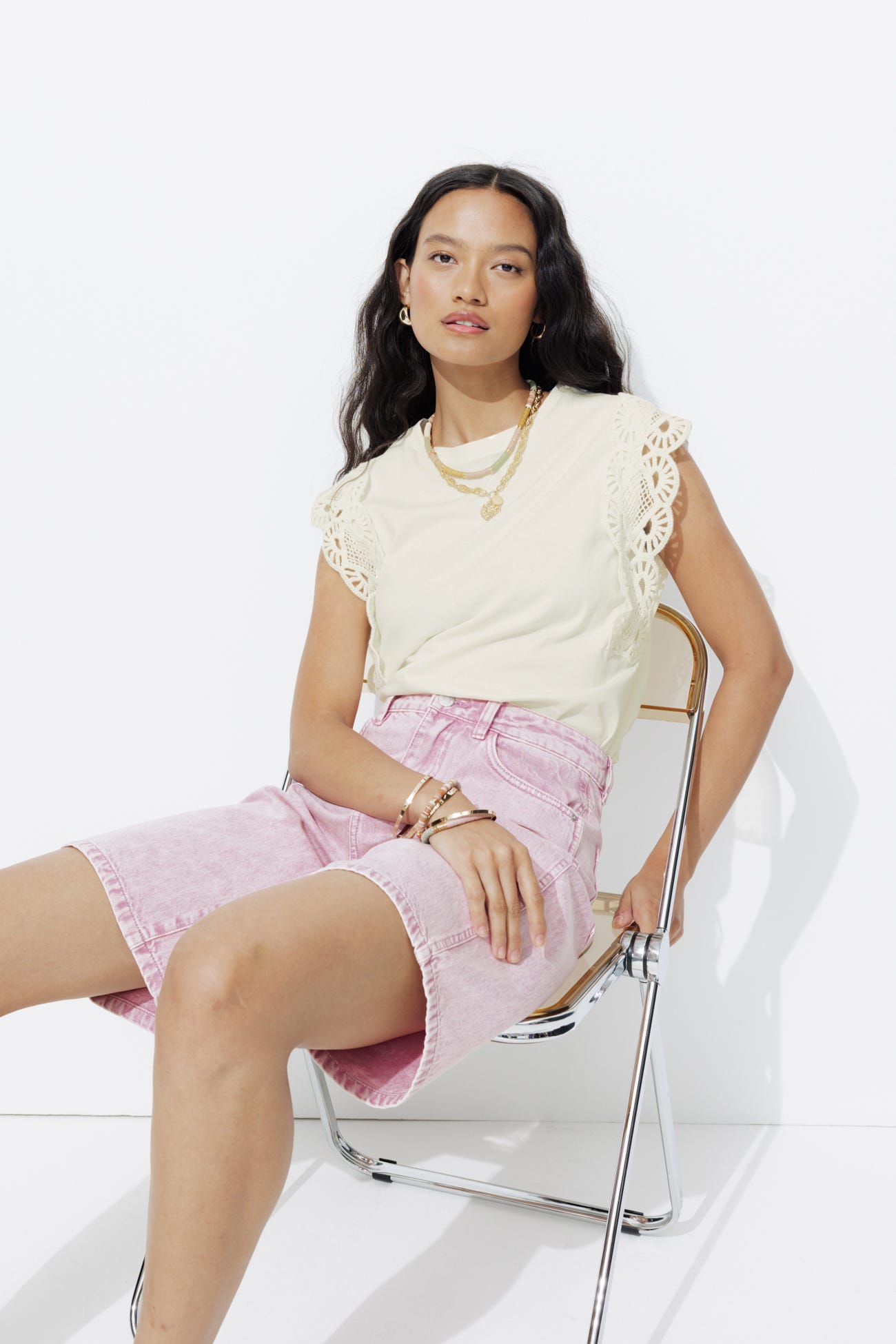 Macramé detail vest top