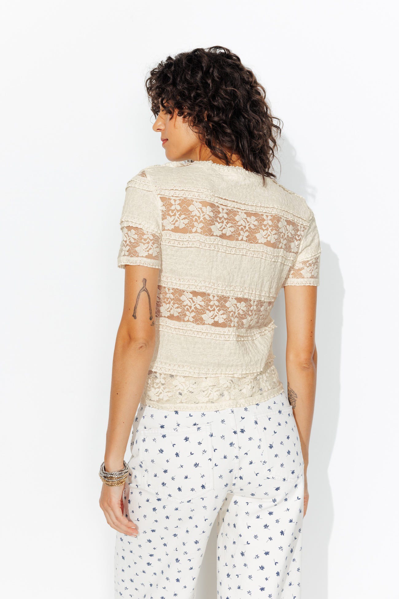 T-shirt en dentelle Femme