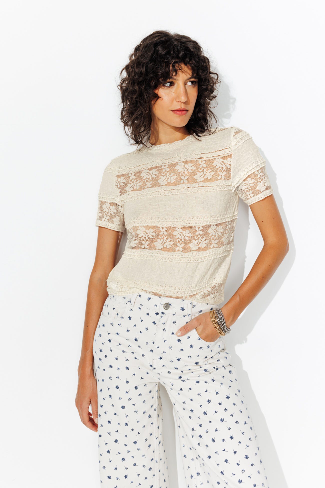 T-shirt en dentelle Femme