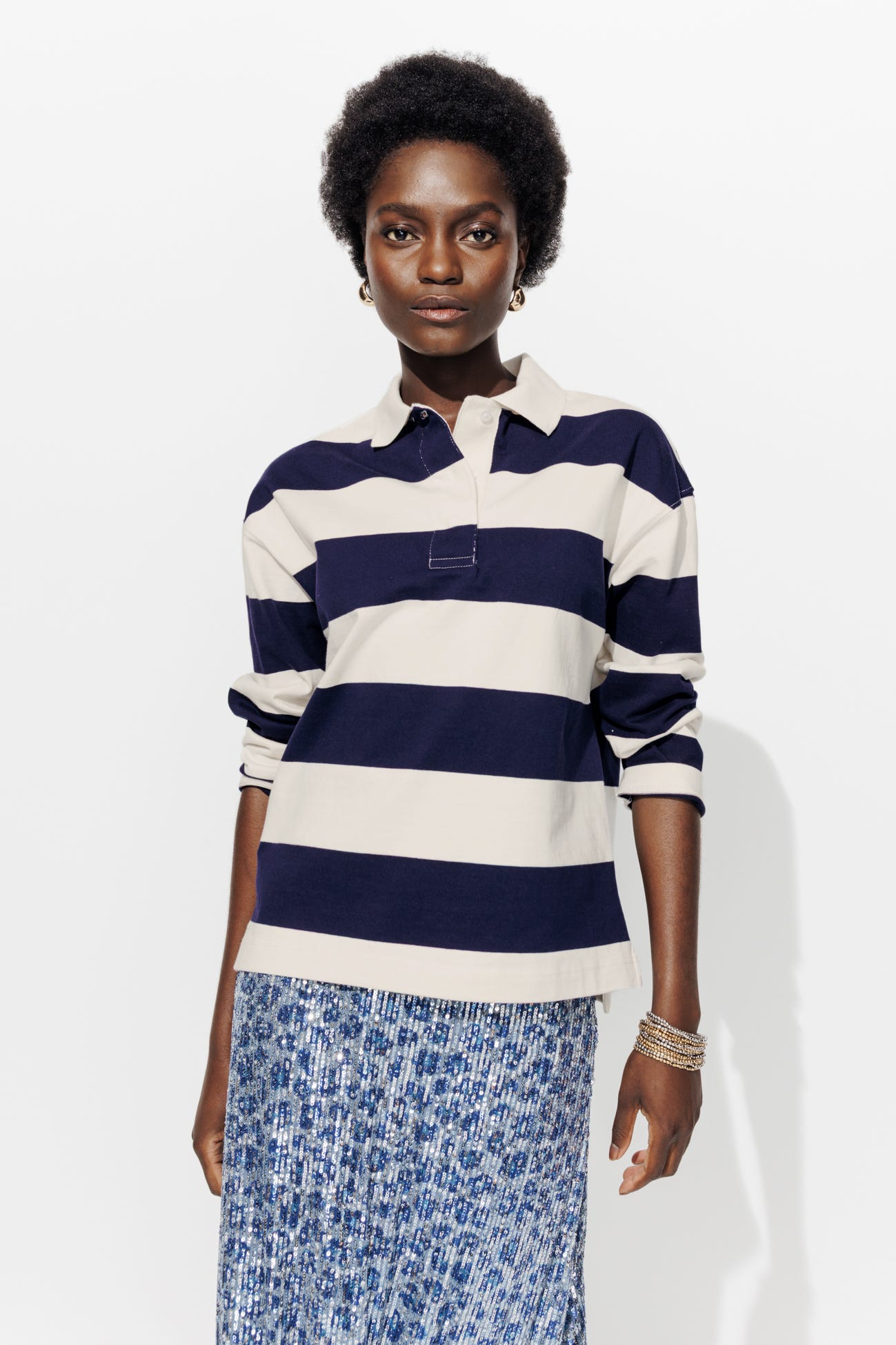 Polo de rayas manga larga