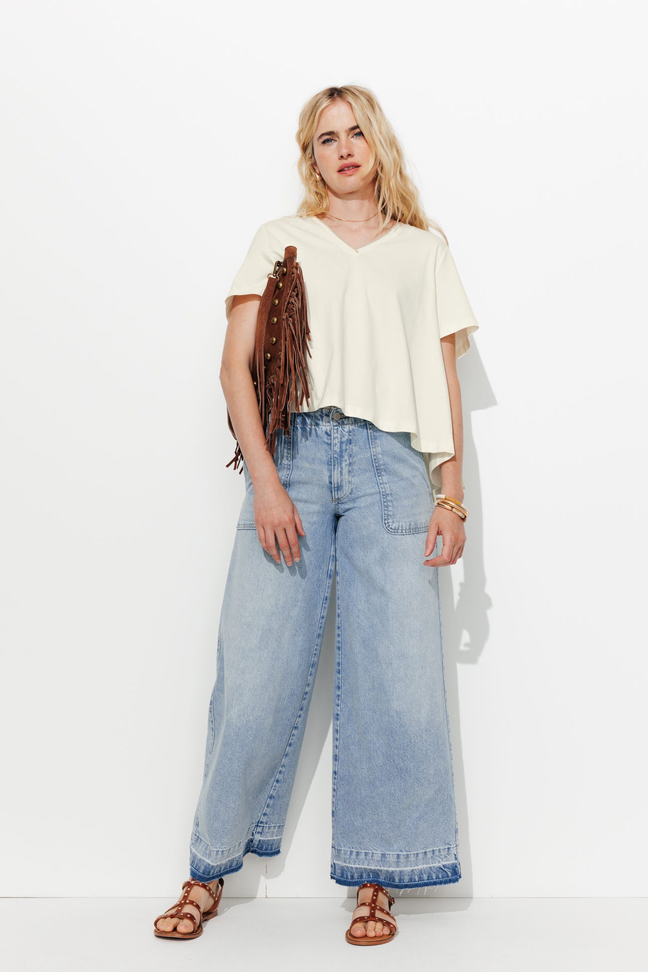 T-shirt col V Femme