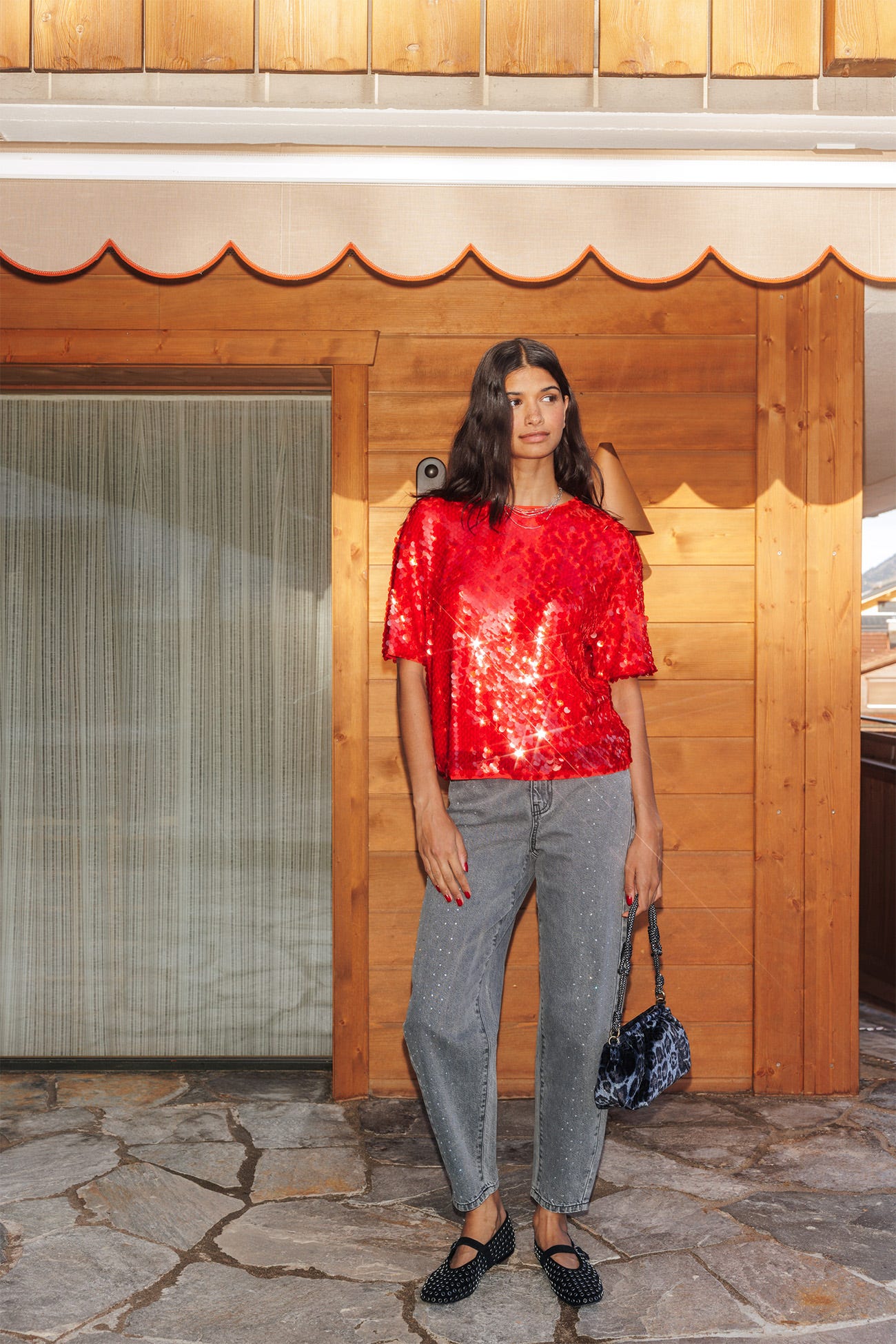 T-shirt à paillettes Femme