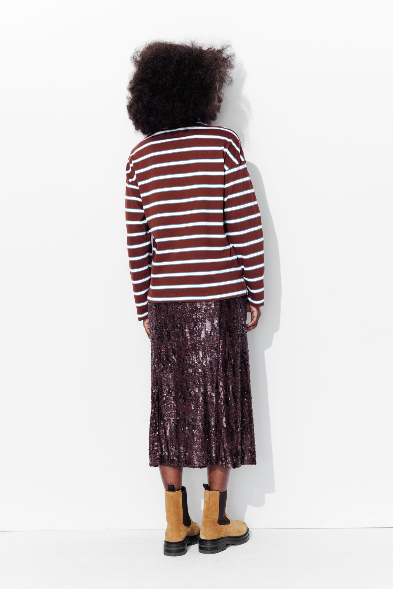 Gestreiftes Oversize-Polo "75"