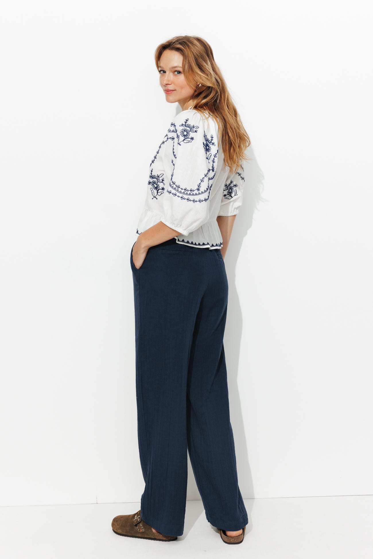 Cotton gauze trousers