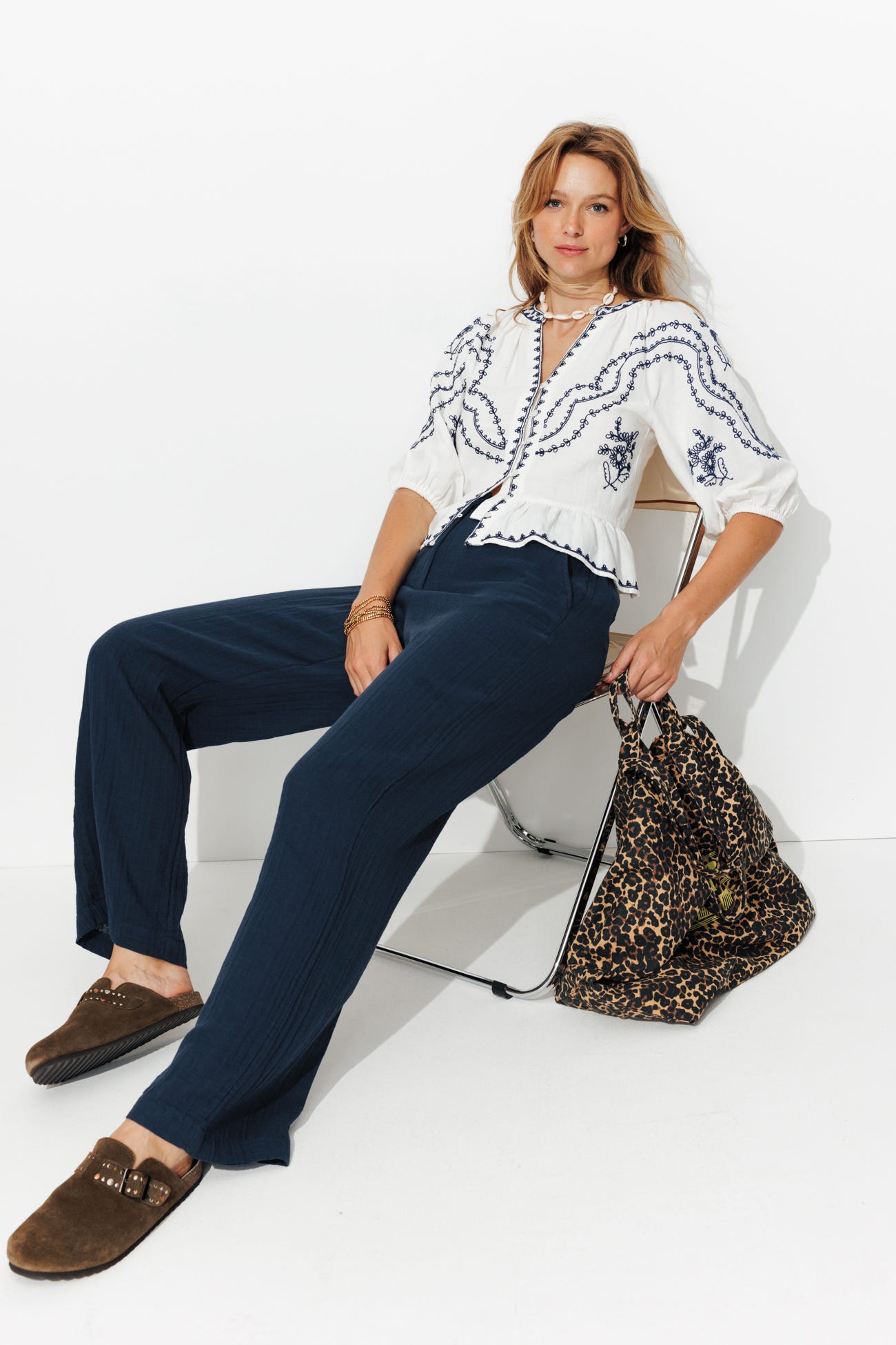 Pantalon gaze de coton Femme