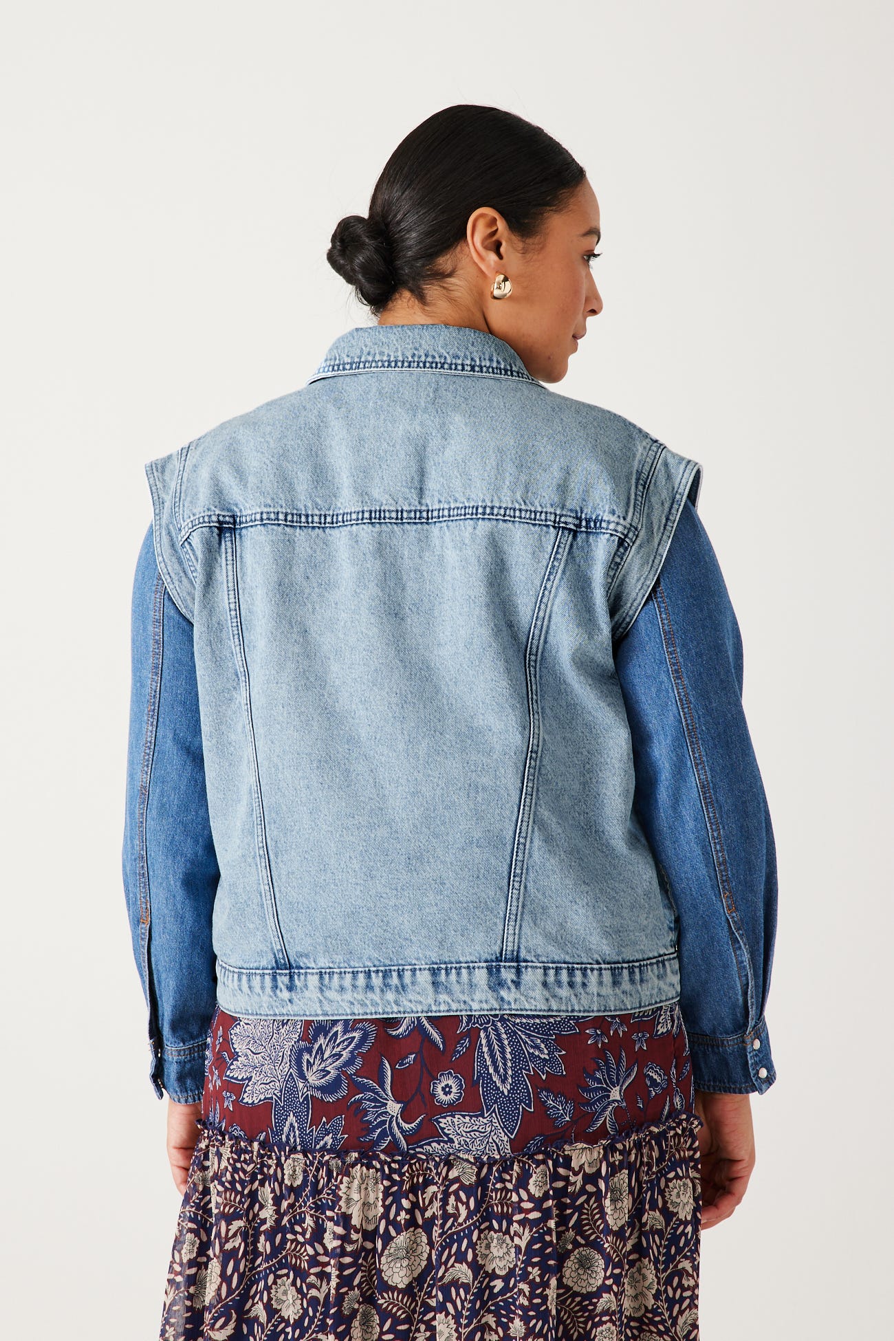 Veste jean sans manches
