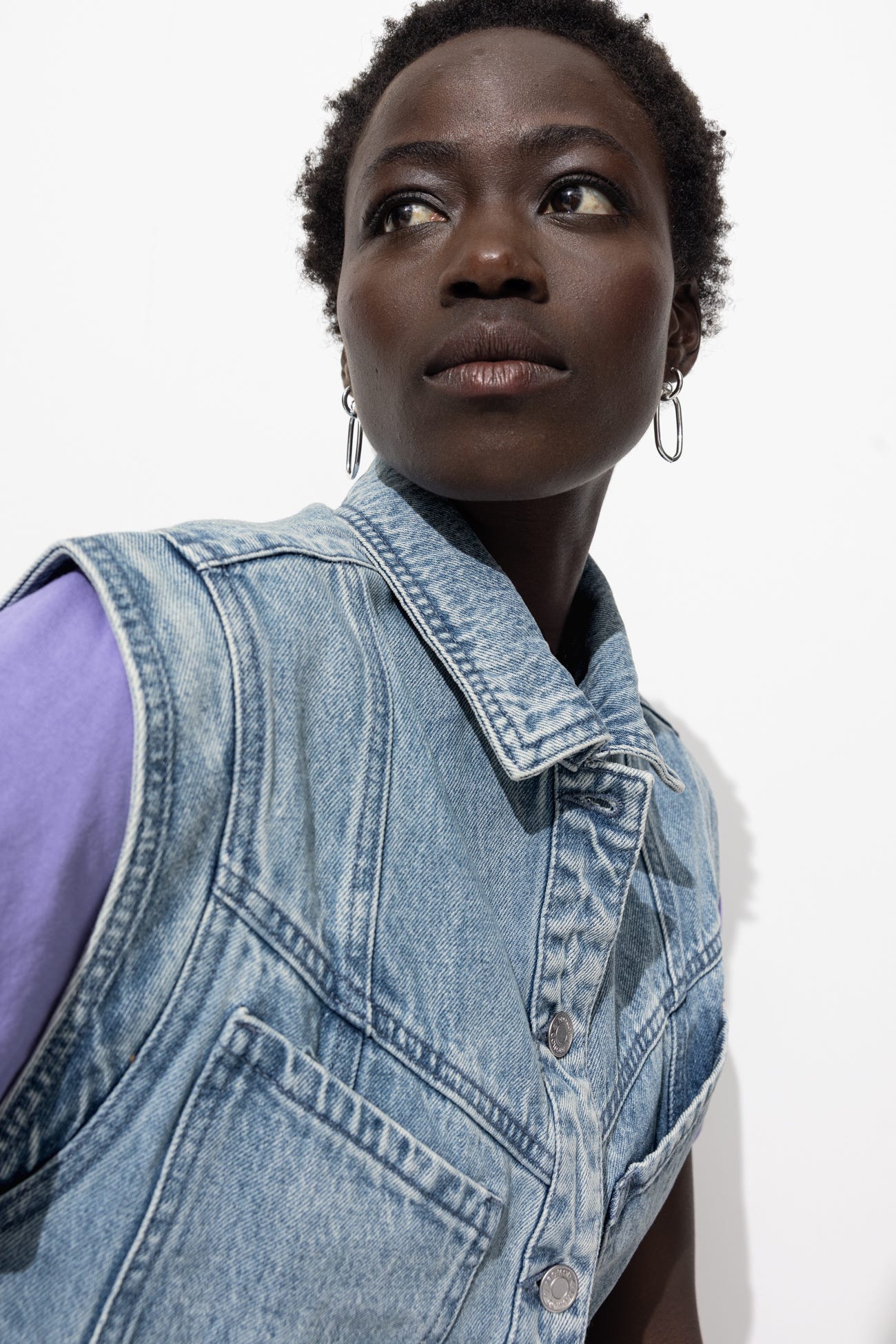 Veste en jean sans manches
