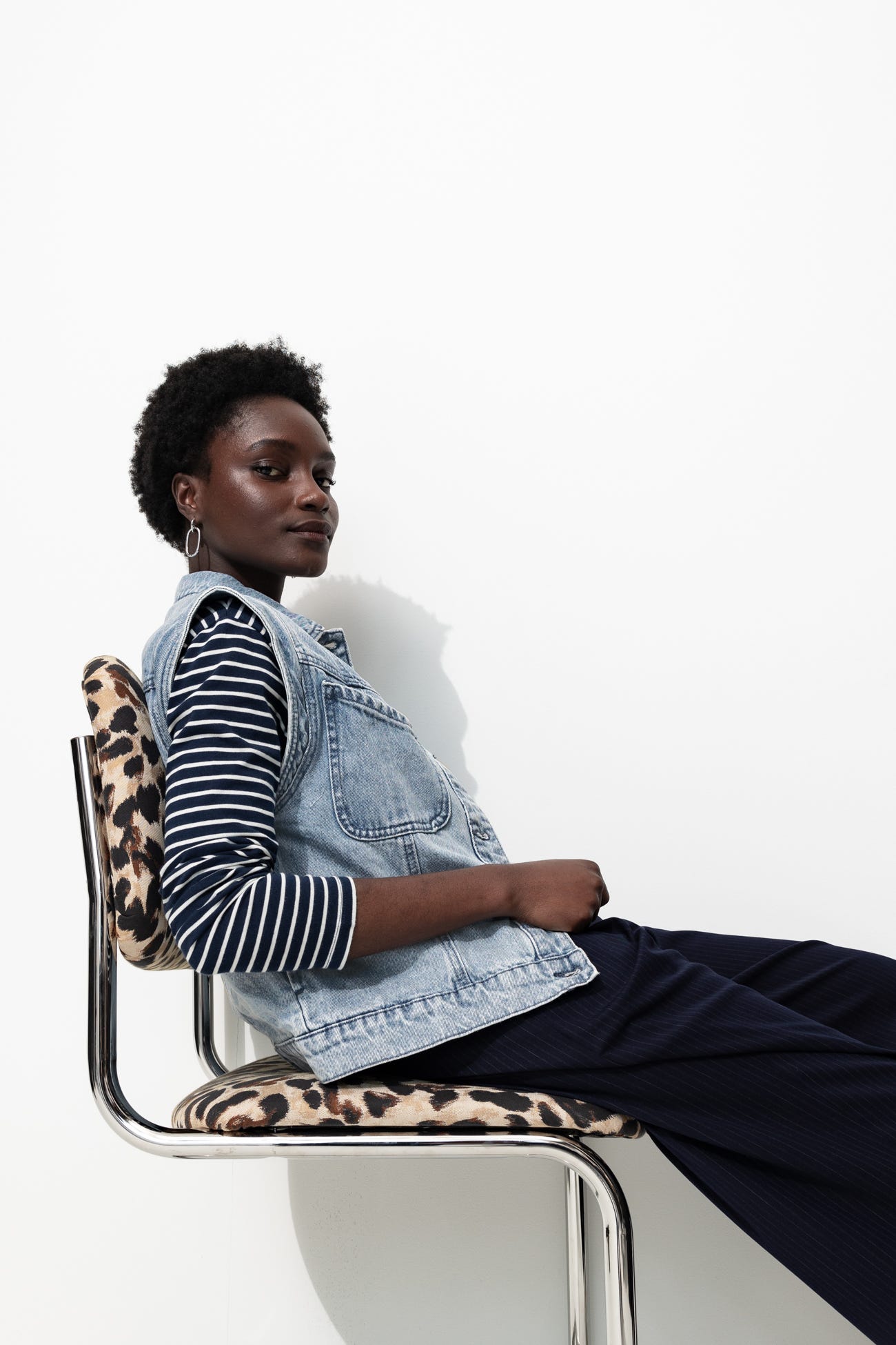 Veste jean sans manches