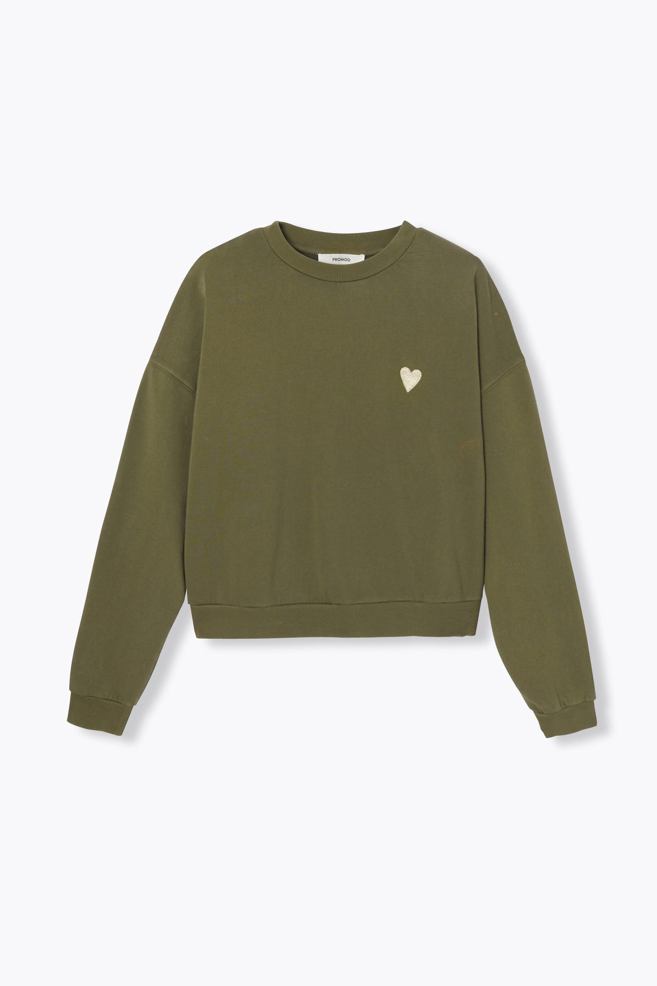 Sweat-shirt coeur brodé Femme