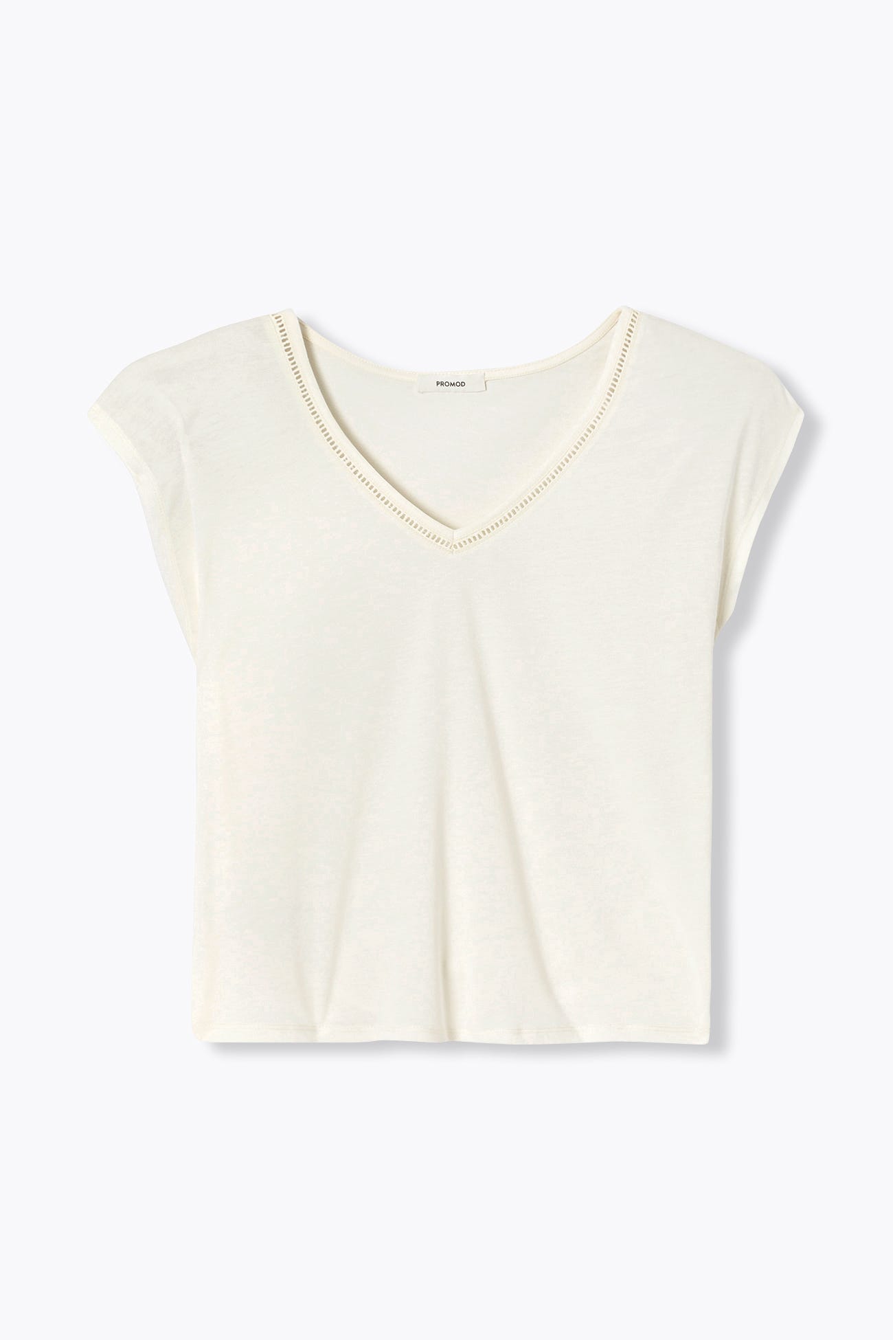 T-shirt col V uni Femme