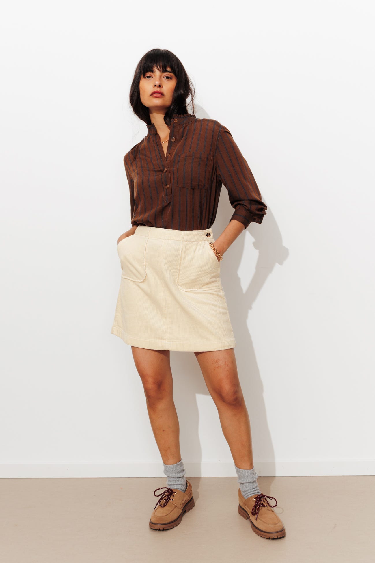 Short corduroy skirt