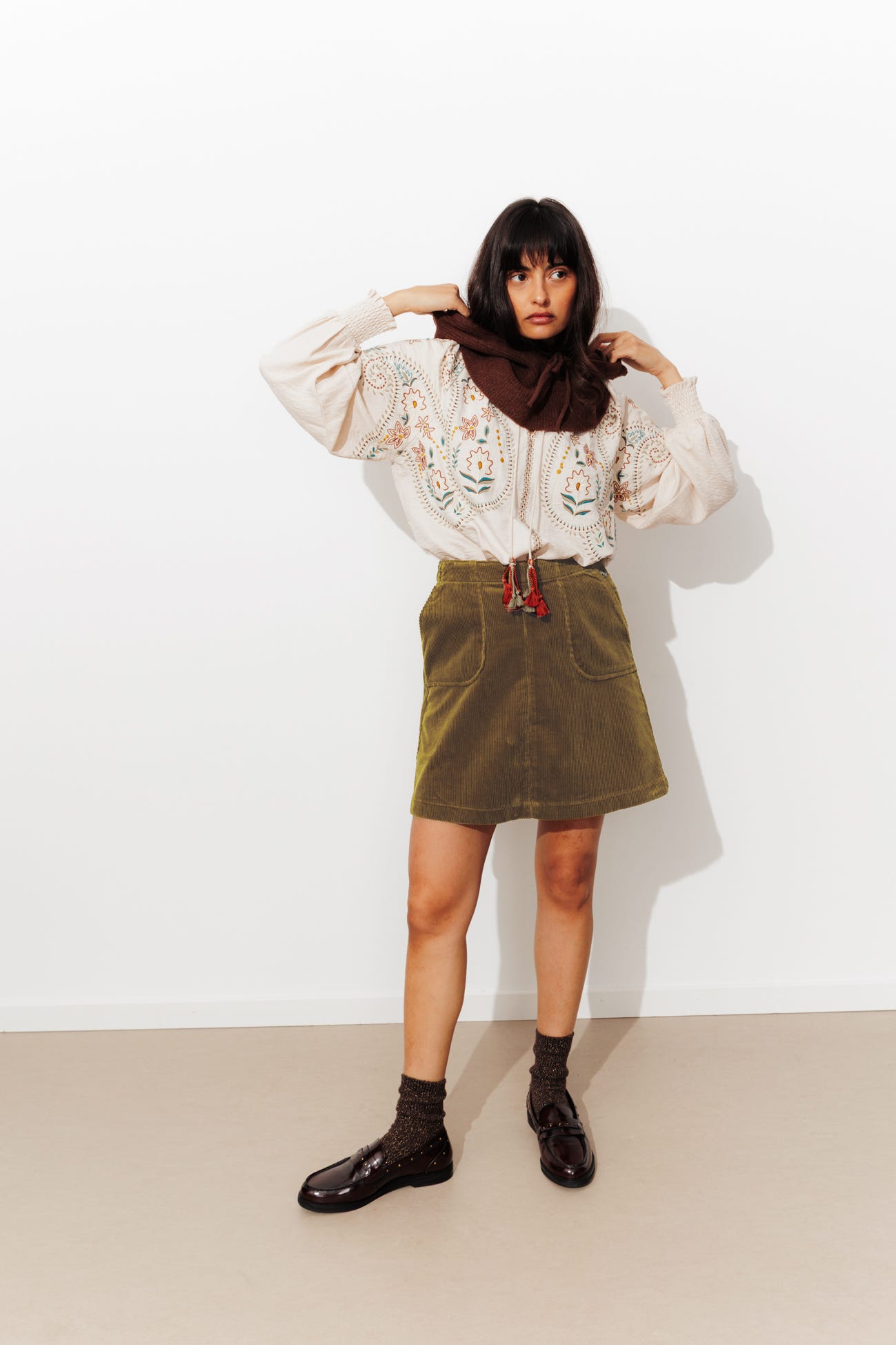 Short corduroy skirt