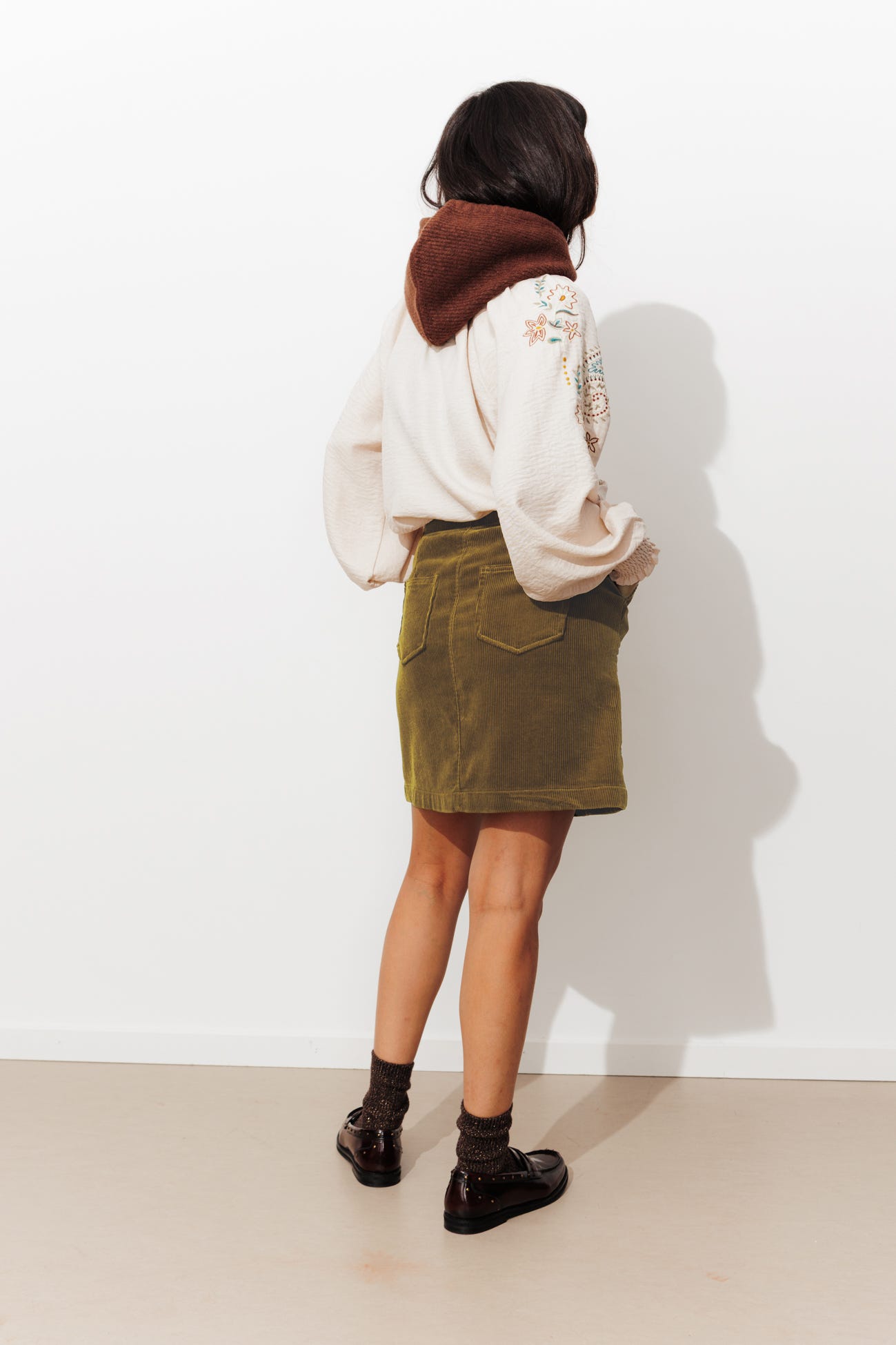 Short corduroy skirt