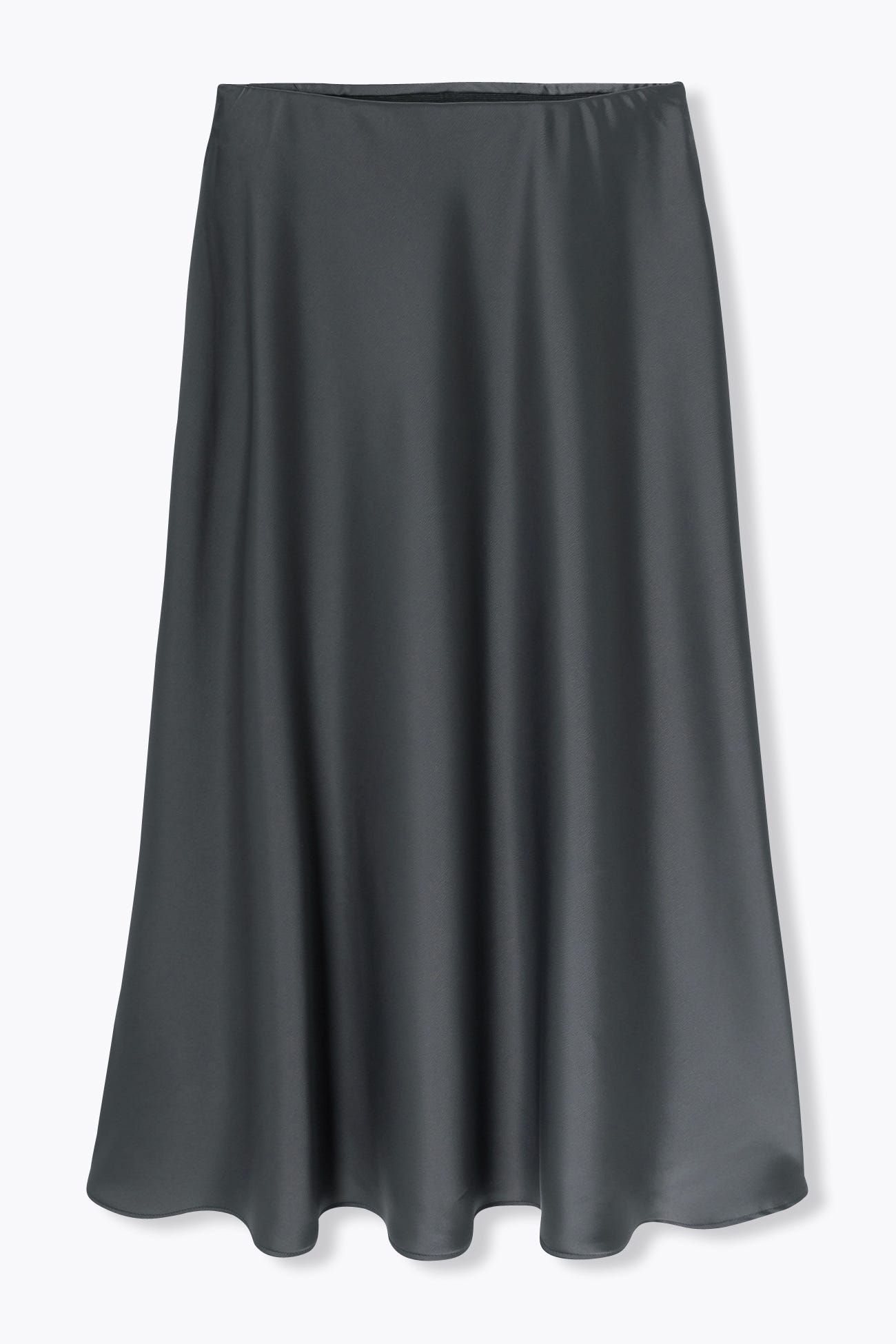 Jupe midi en satin Femme