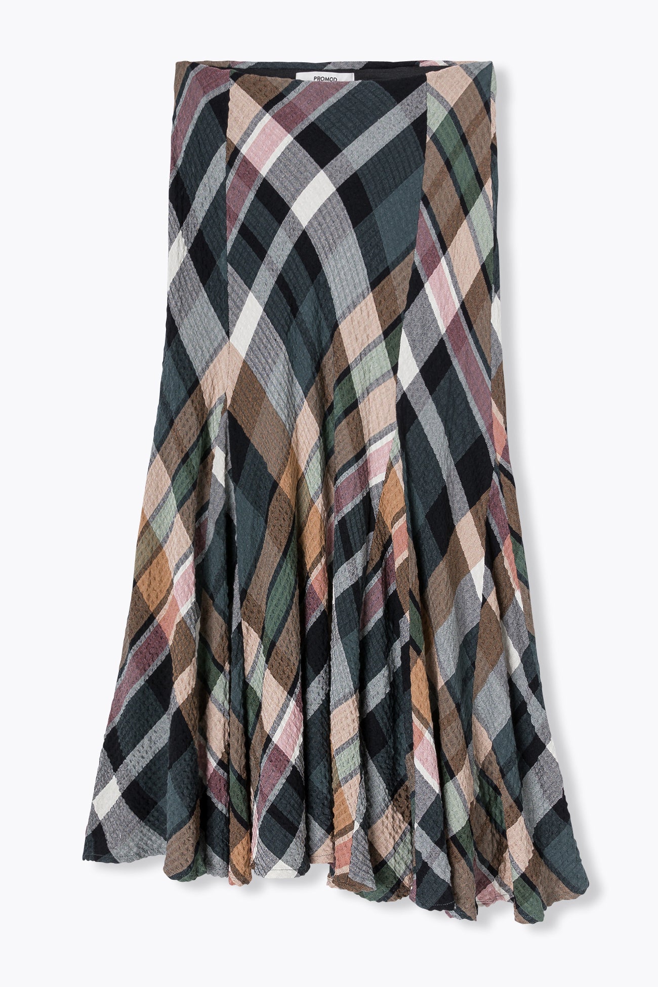 CITY CHECKLINE WOOLEN WOVEN MIDI SKIRT