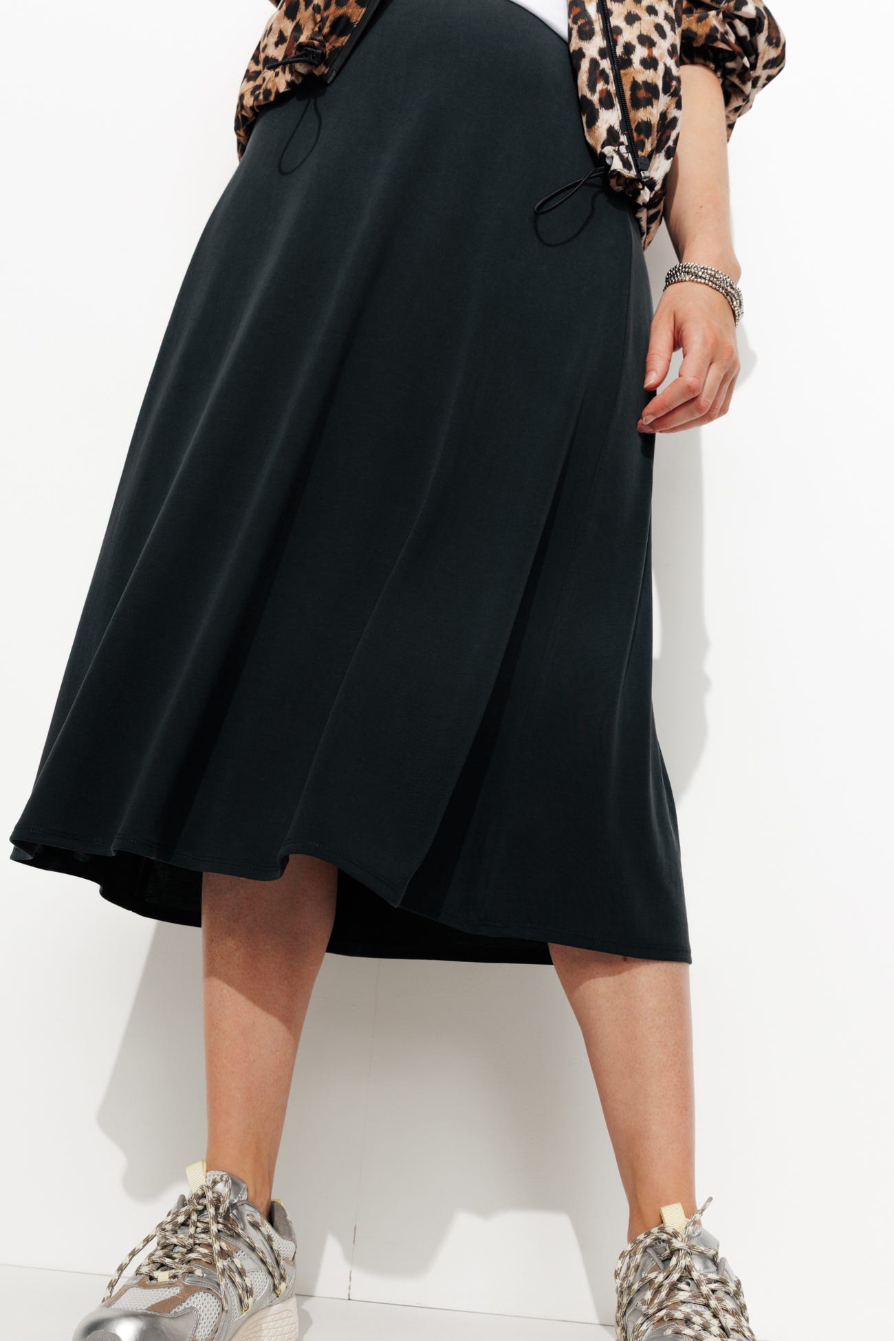 Jupe midi unie Femme