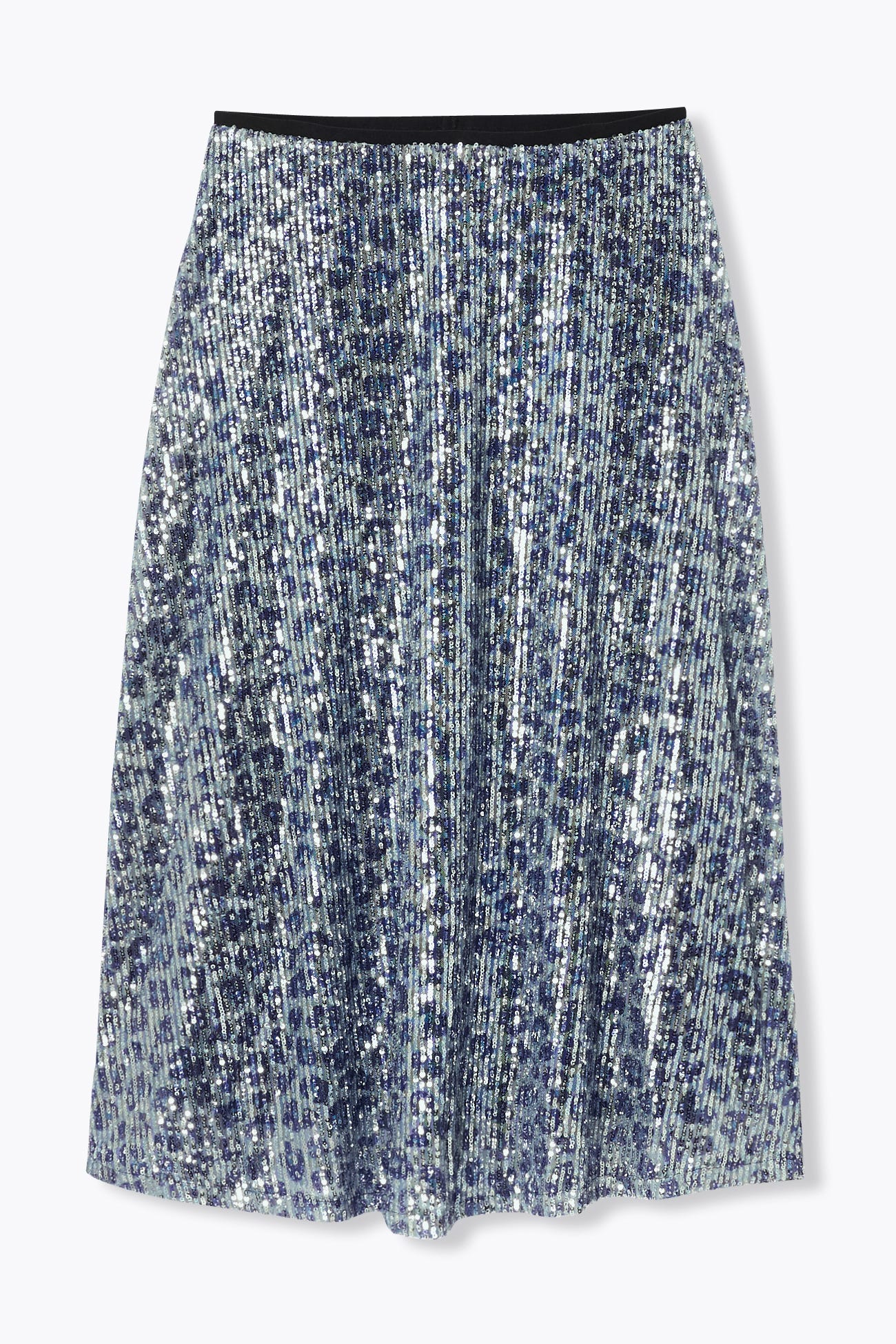Jupe midi léopard paillettes