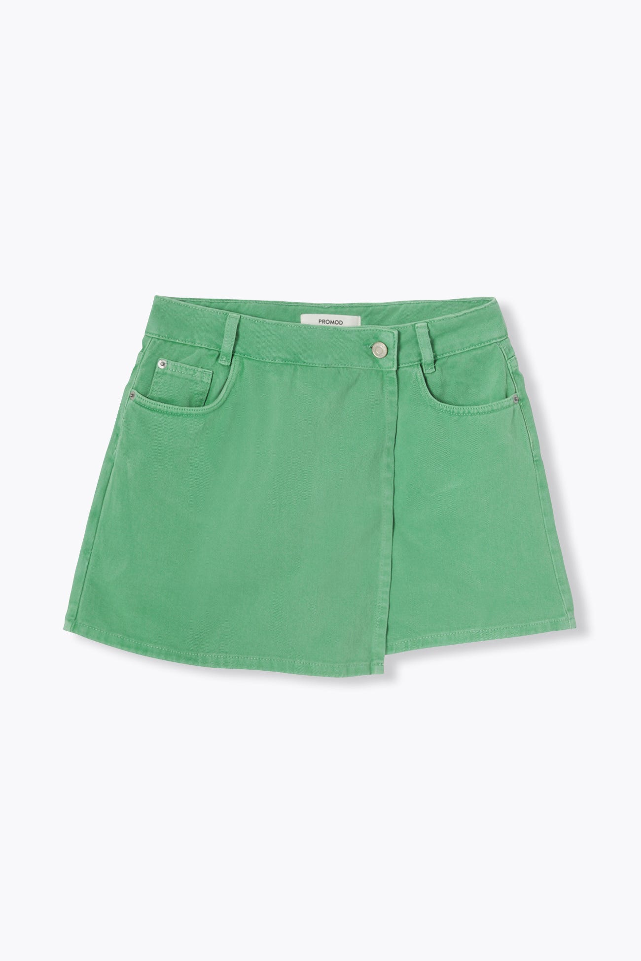 Mini canvas shorts-skirt