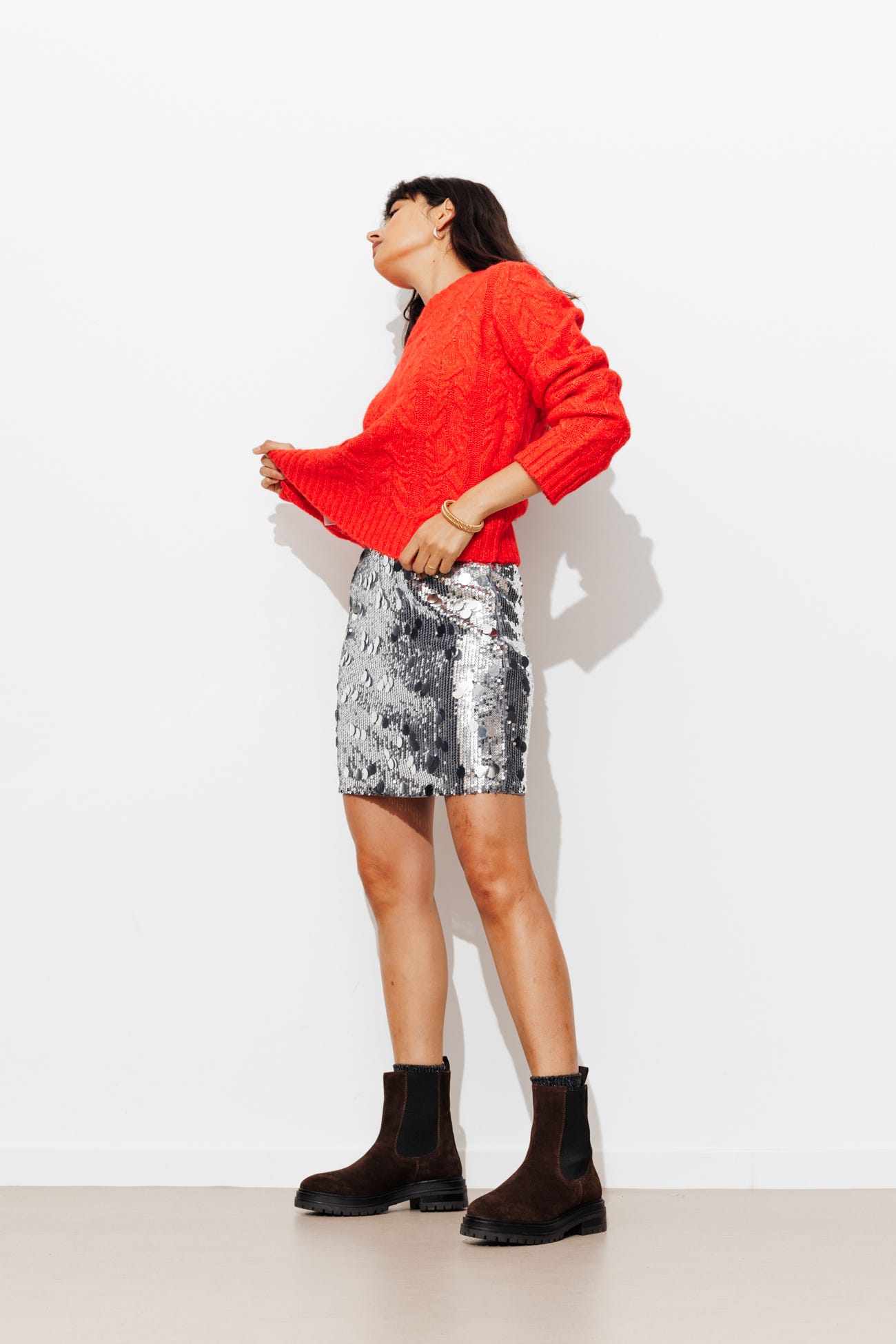 Falda corta lentejuelas