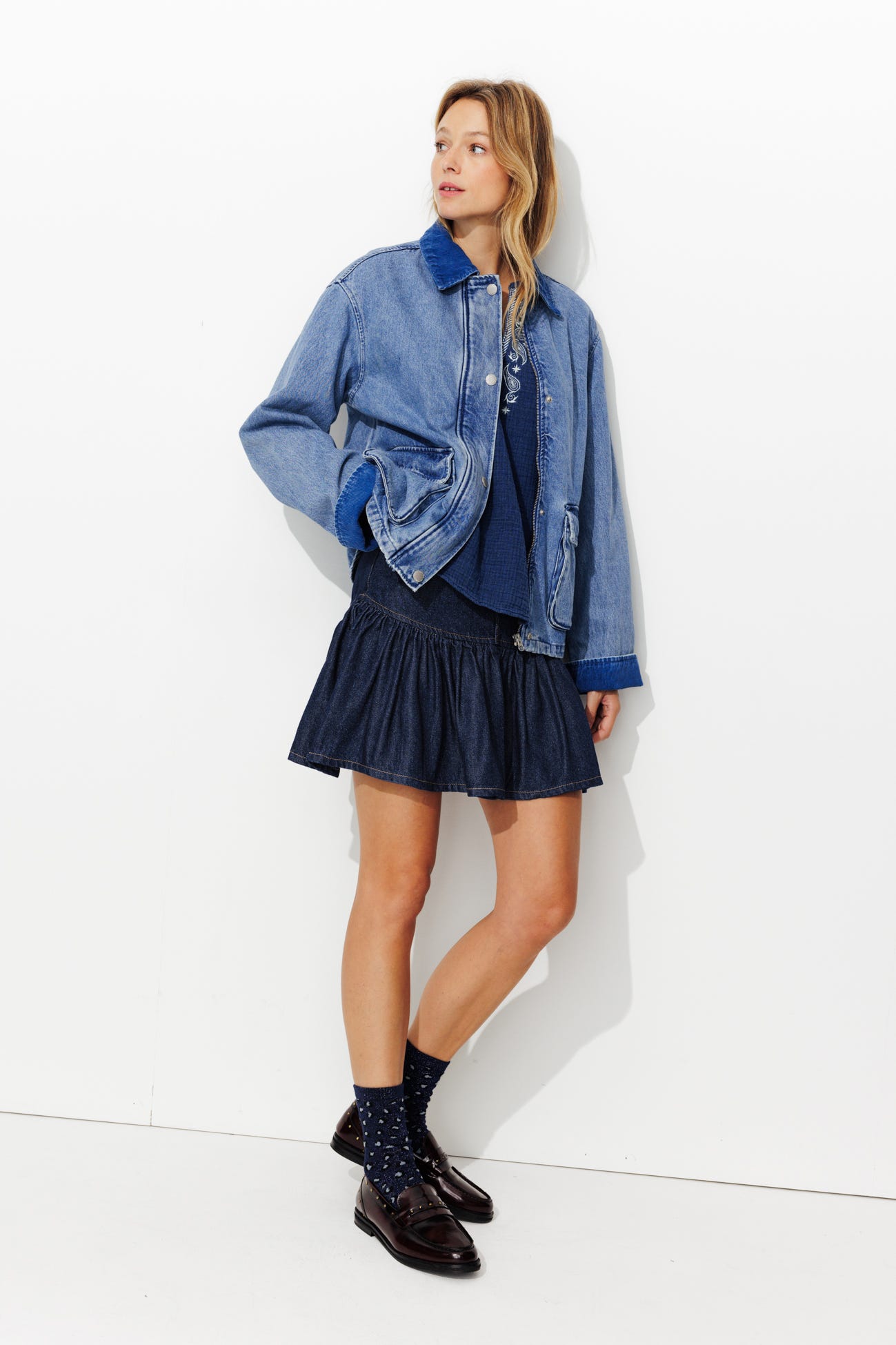 Jupe courte en jean Femme