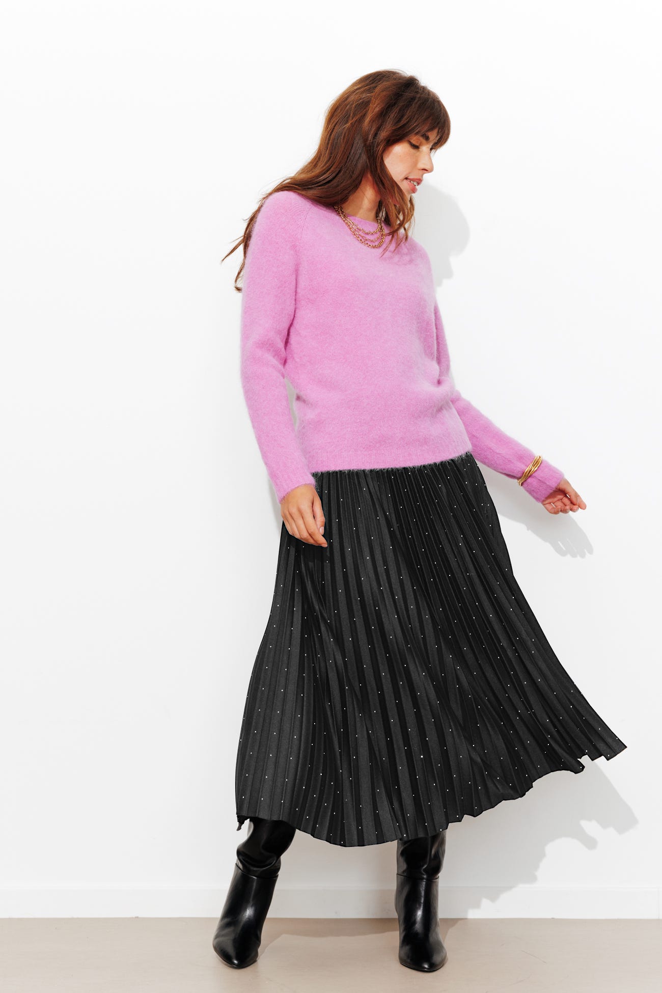 Falda plisada LUNA con strass