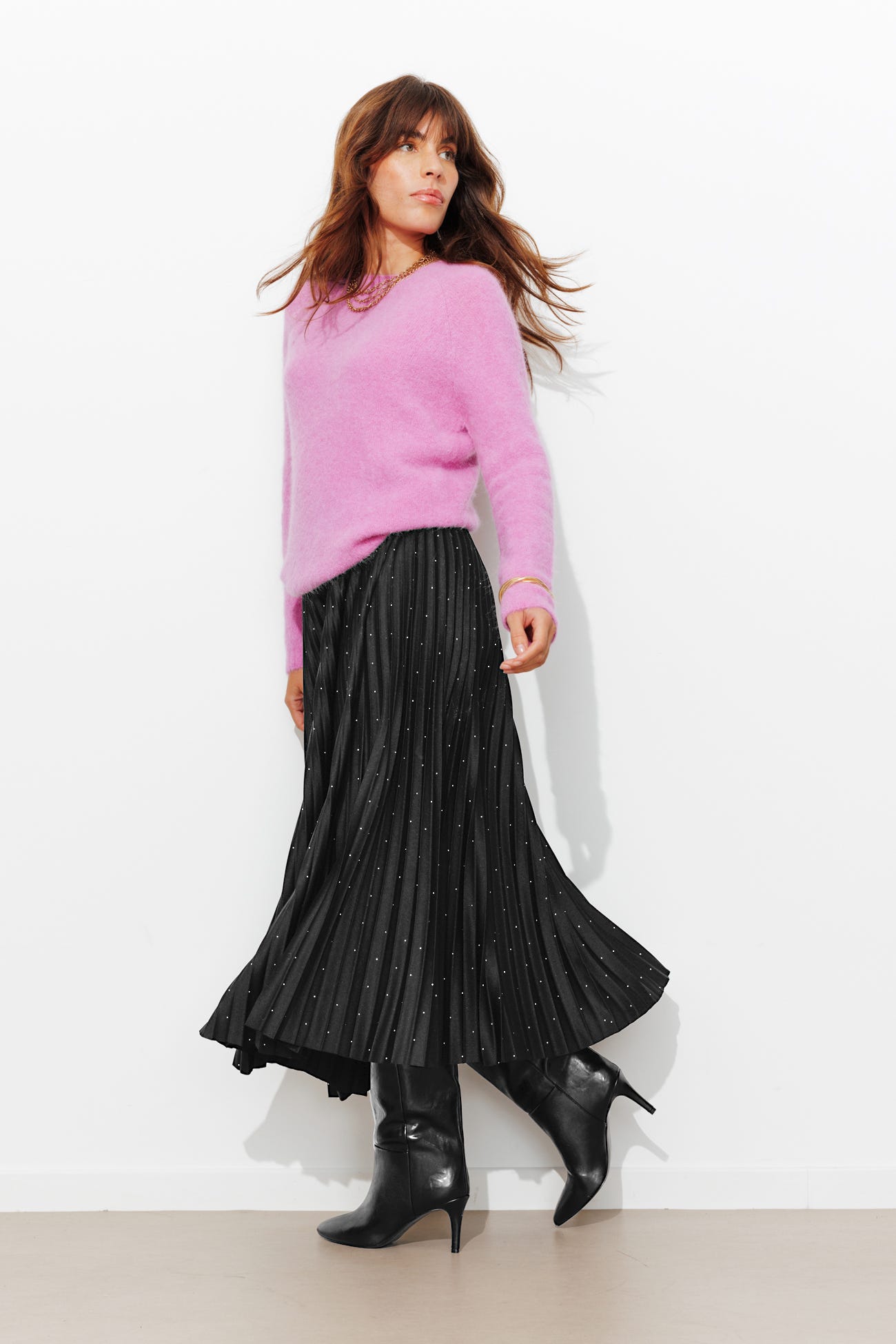 Falda plisada LUNA con strass