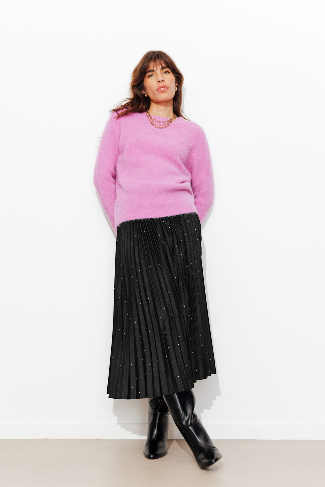 Falda plisada LUNA con strass