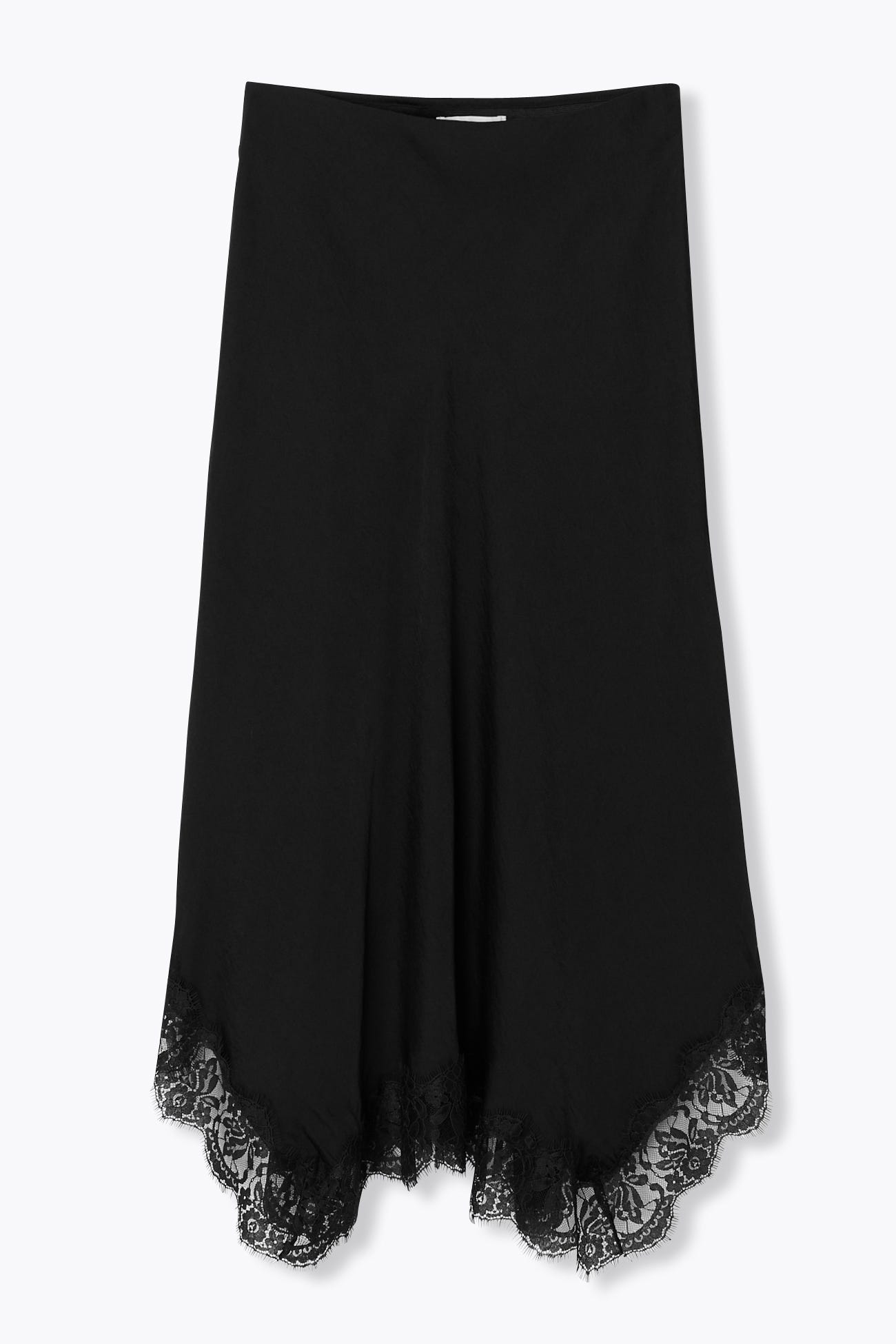 Jupe en satin et dentelle