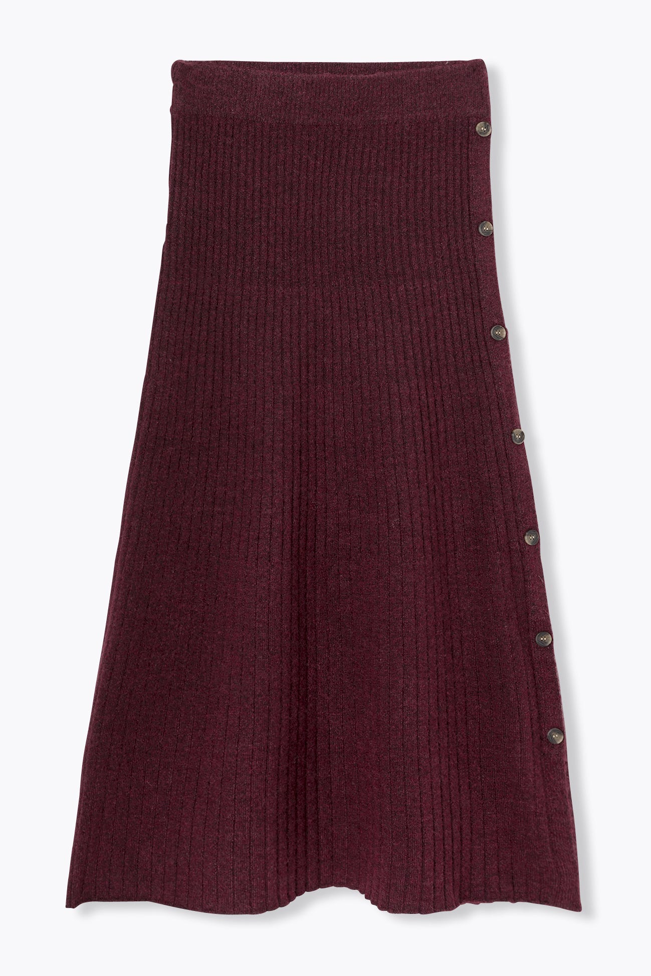 Jupe midi en maille côtelée