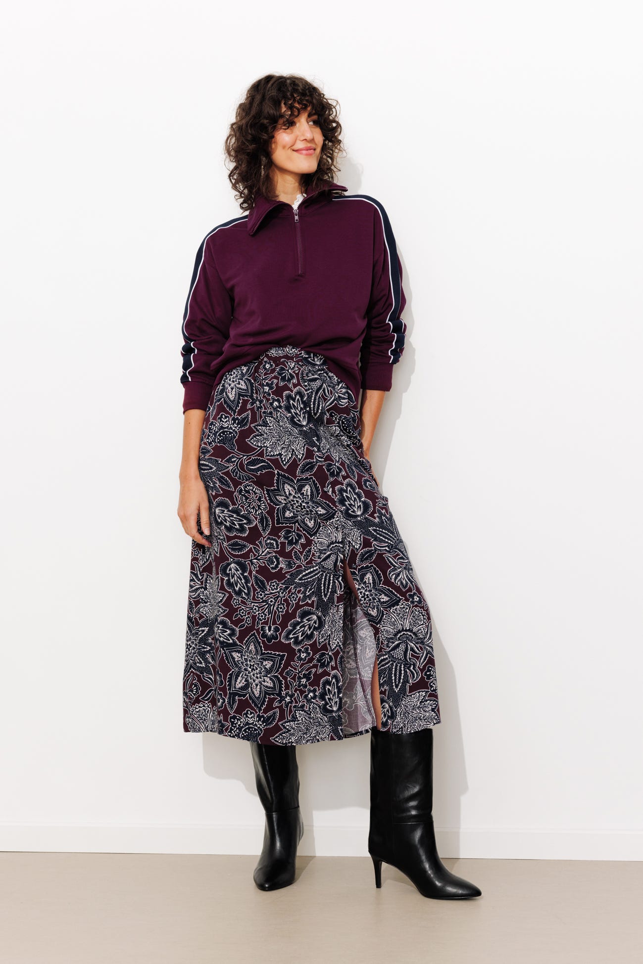 Jupe midi imprimée Femme