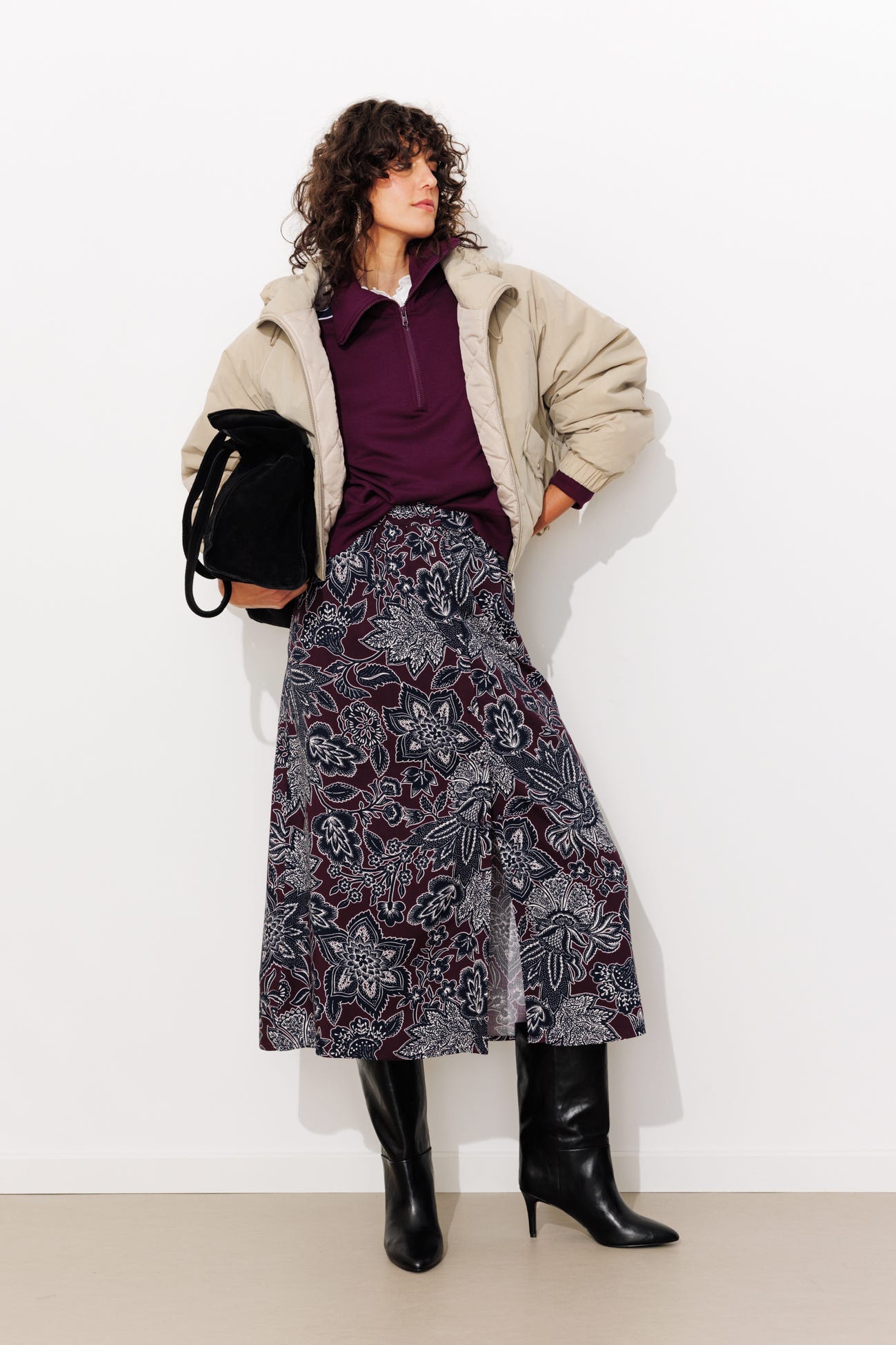 Jupe midi imprimée Femme