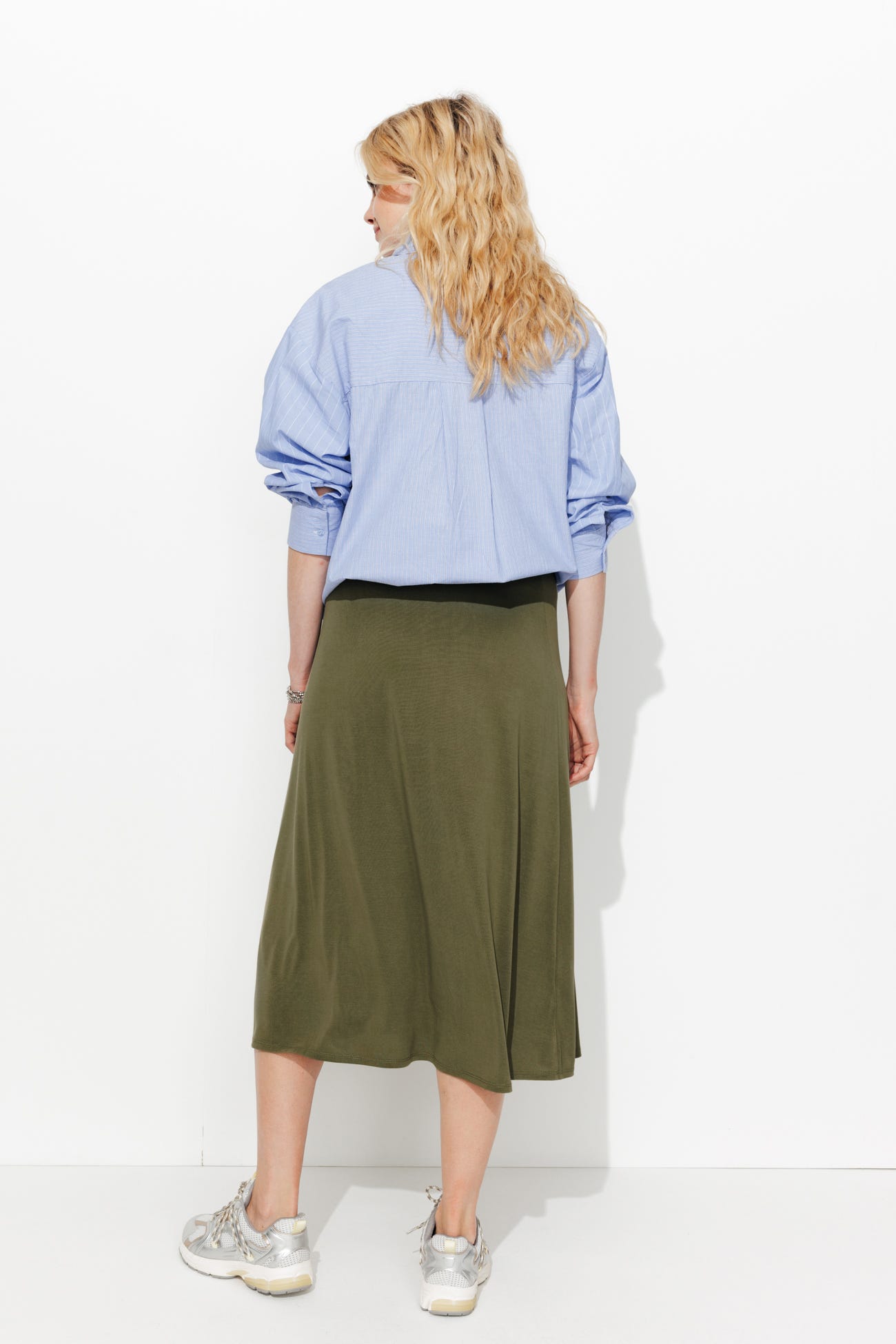 Jupe midi unie Femme