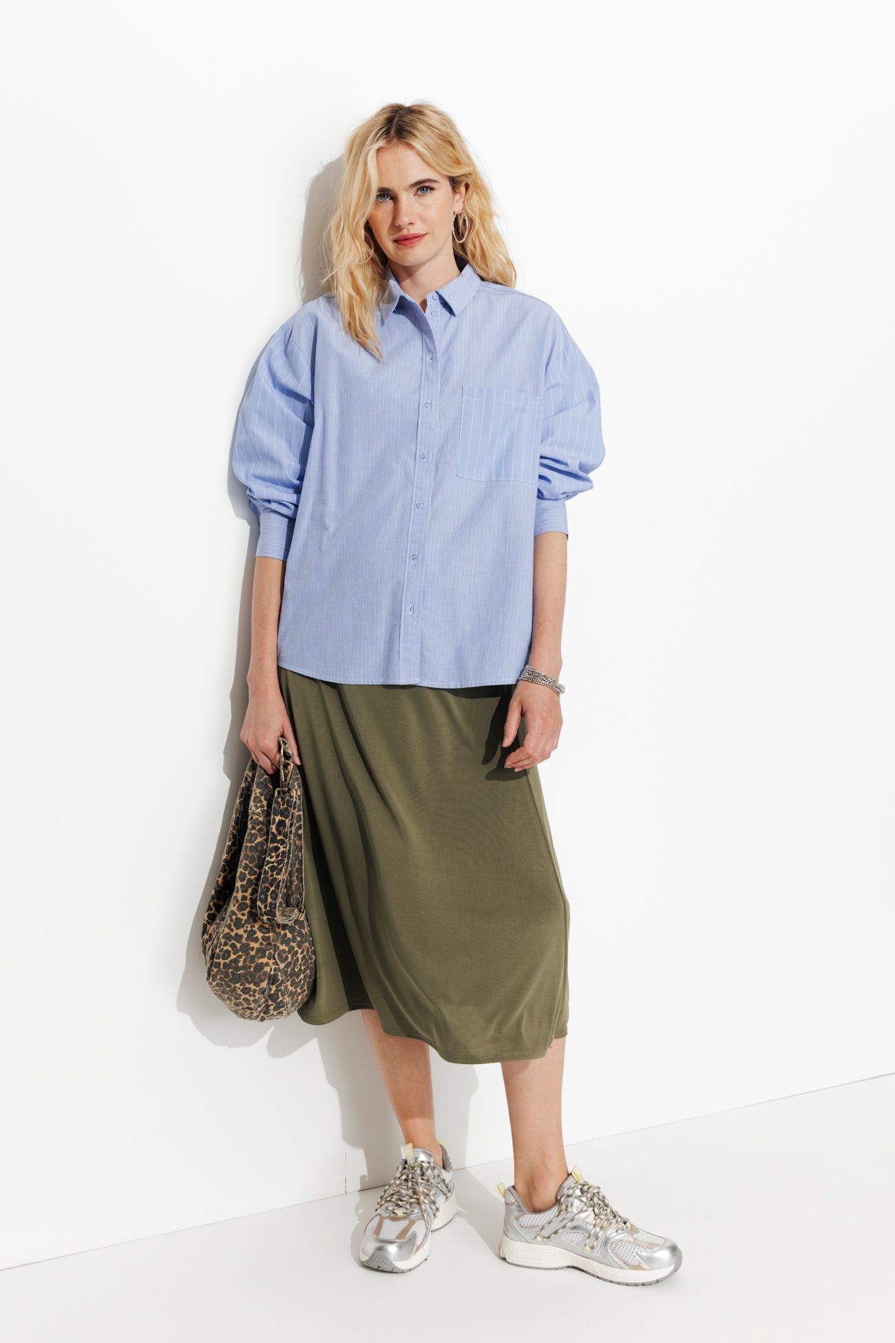 Jupe midi unie Femme