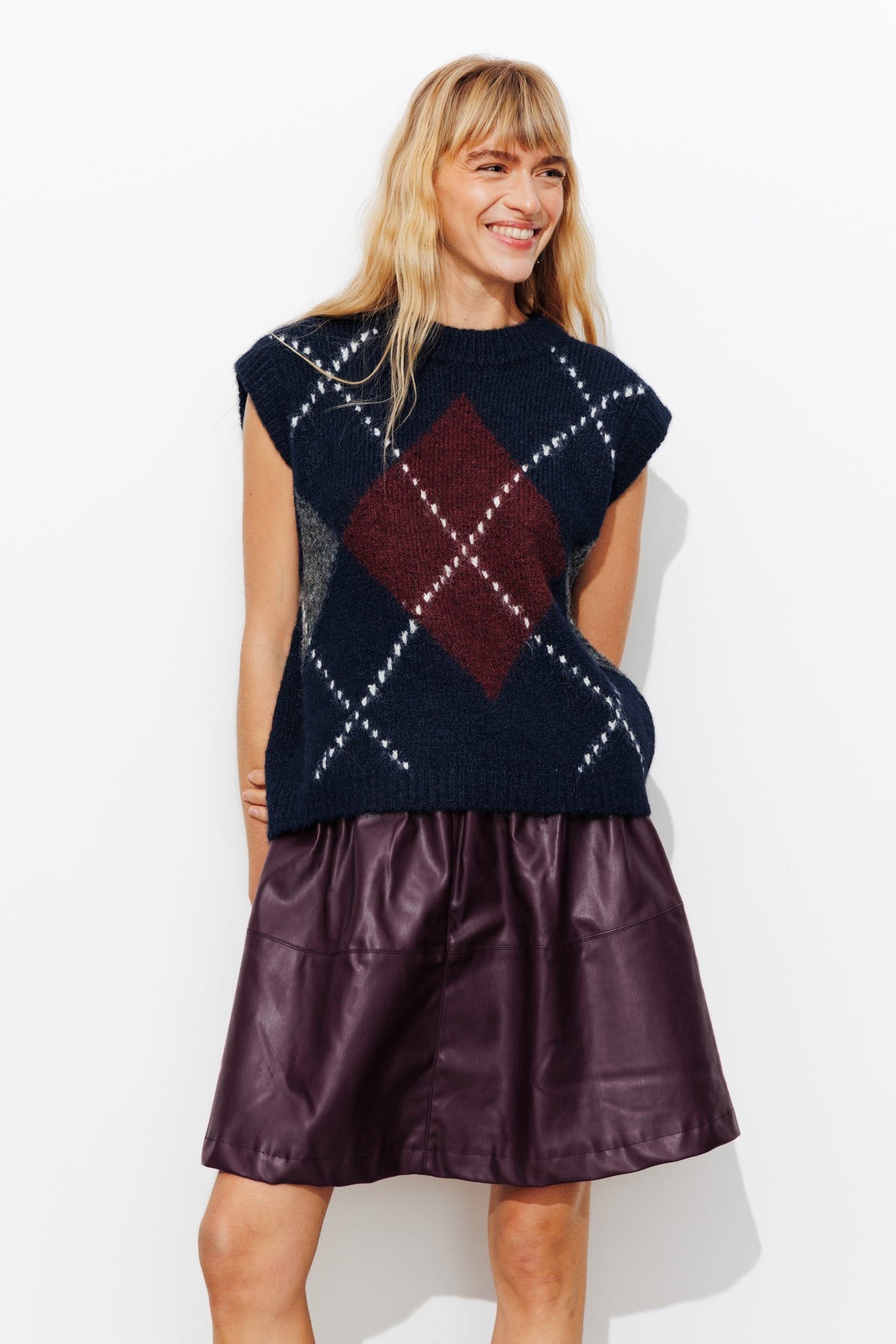 Jupe courte en simili Femme