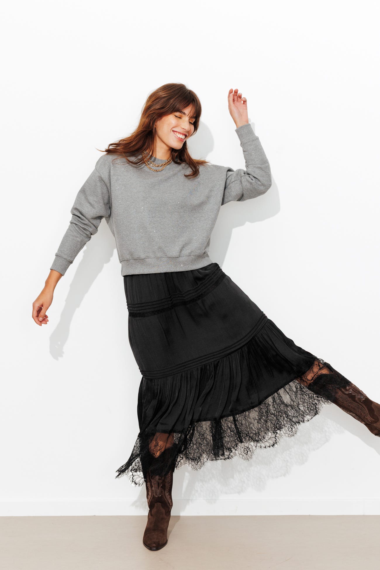 Jupe jupon dentelle Femme