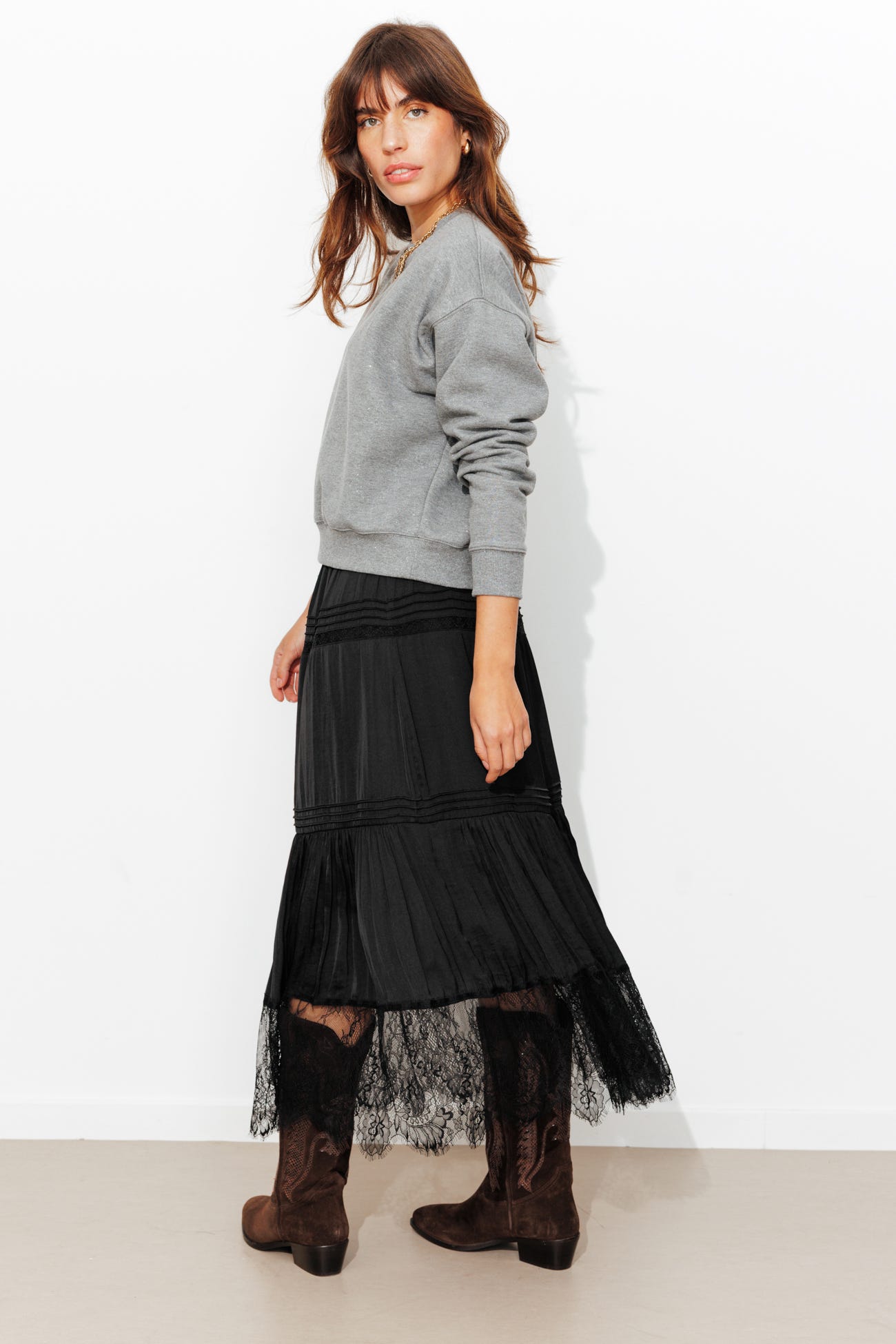 Jupe jupon dentelle Femme