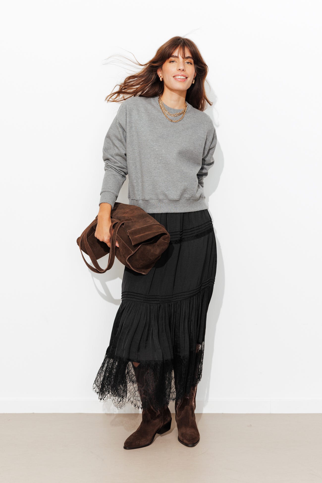 Jupe jupon dentelle Femme