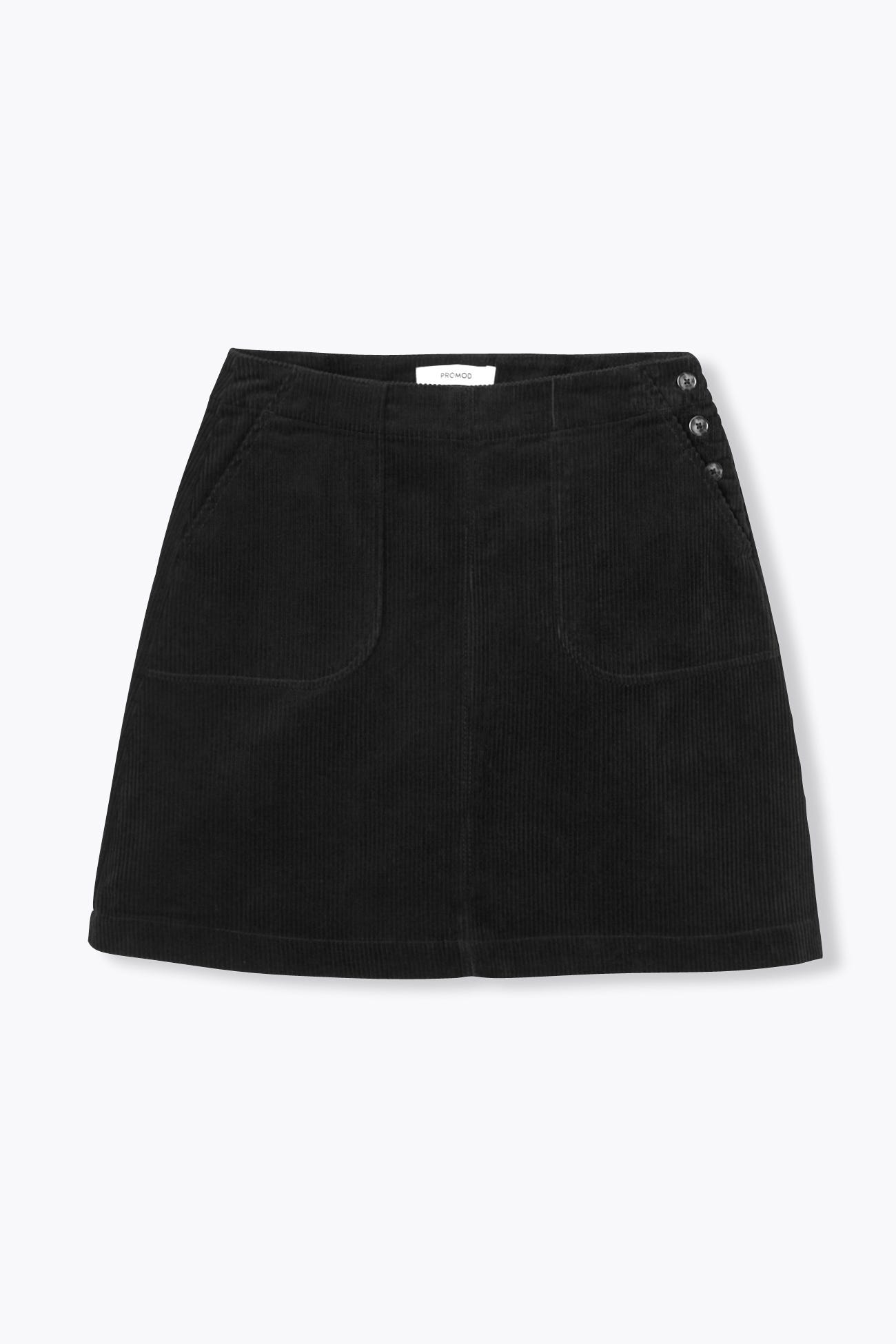 Jupe trapèze en velours côtelé