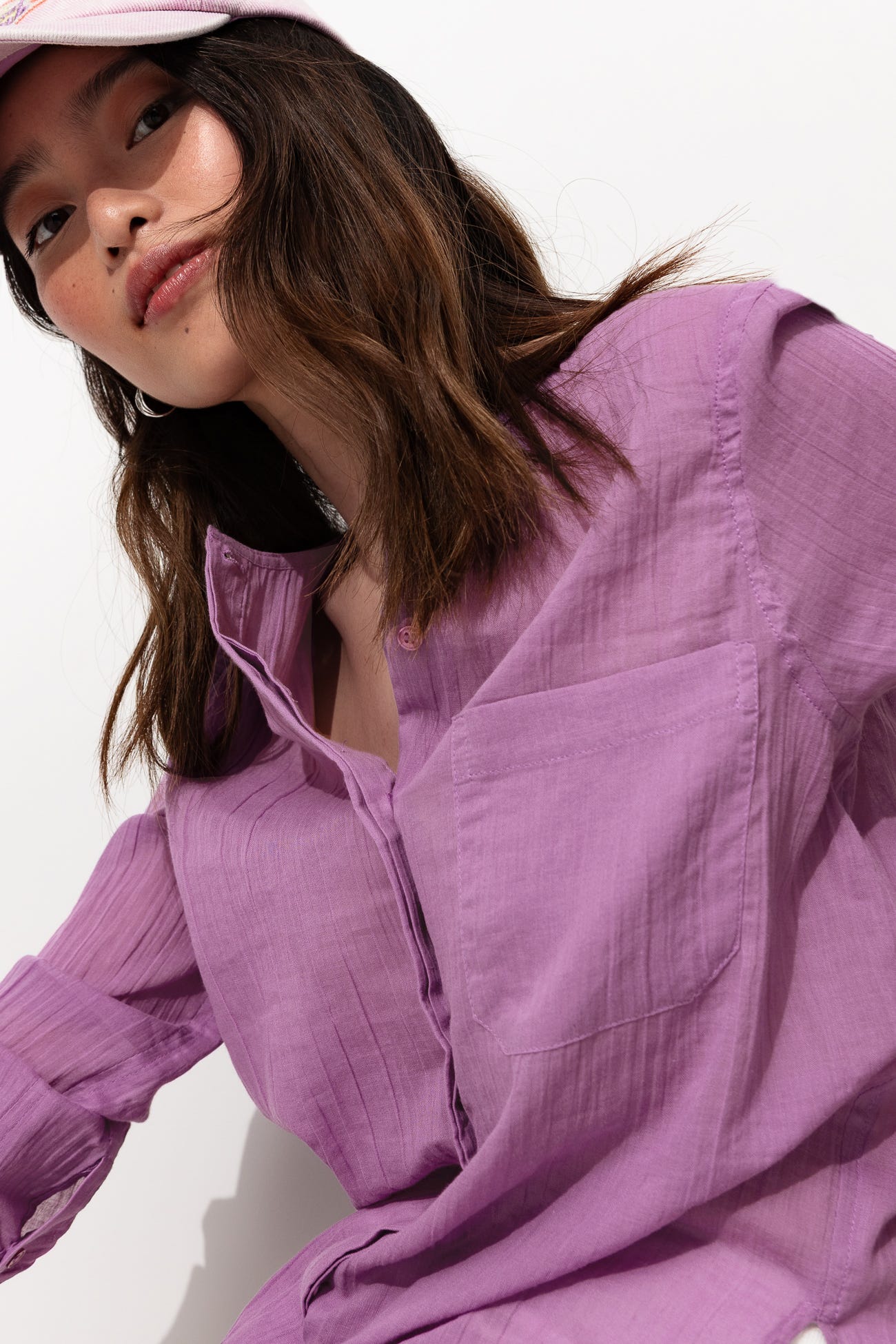 Chemise froissée unie Femme
