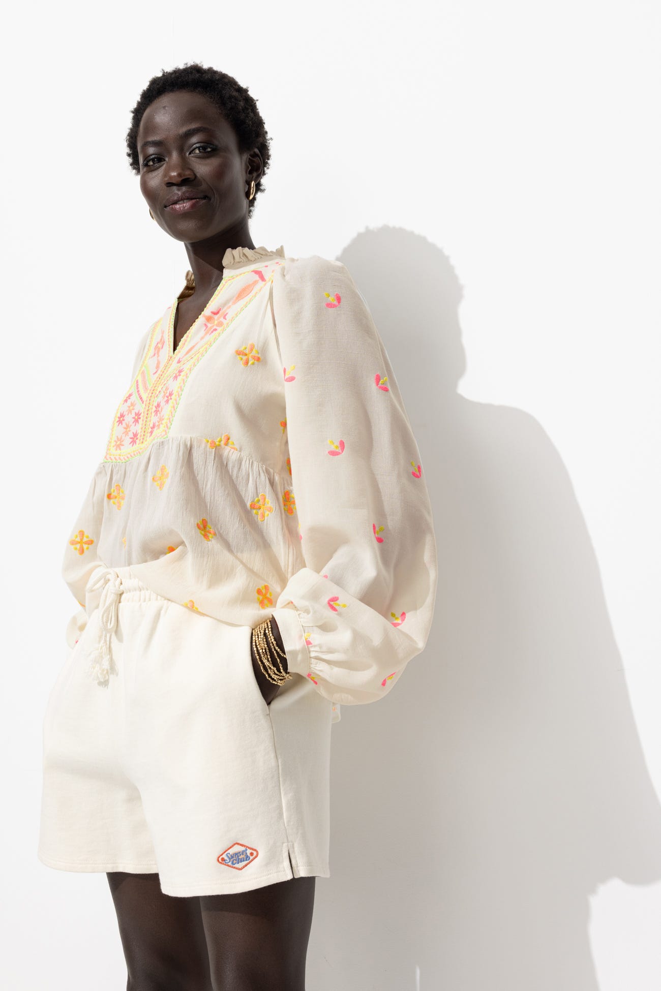 Bright embroidered blouse