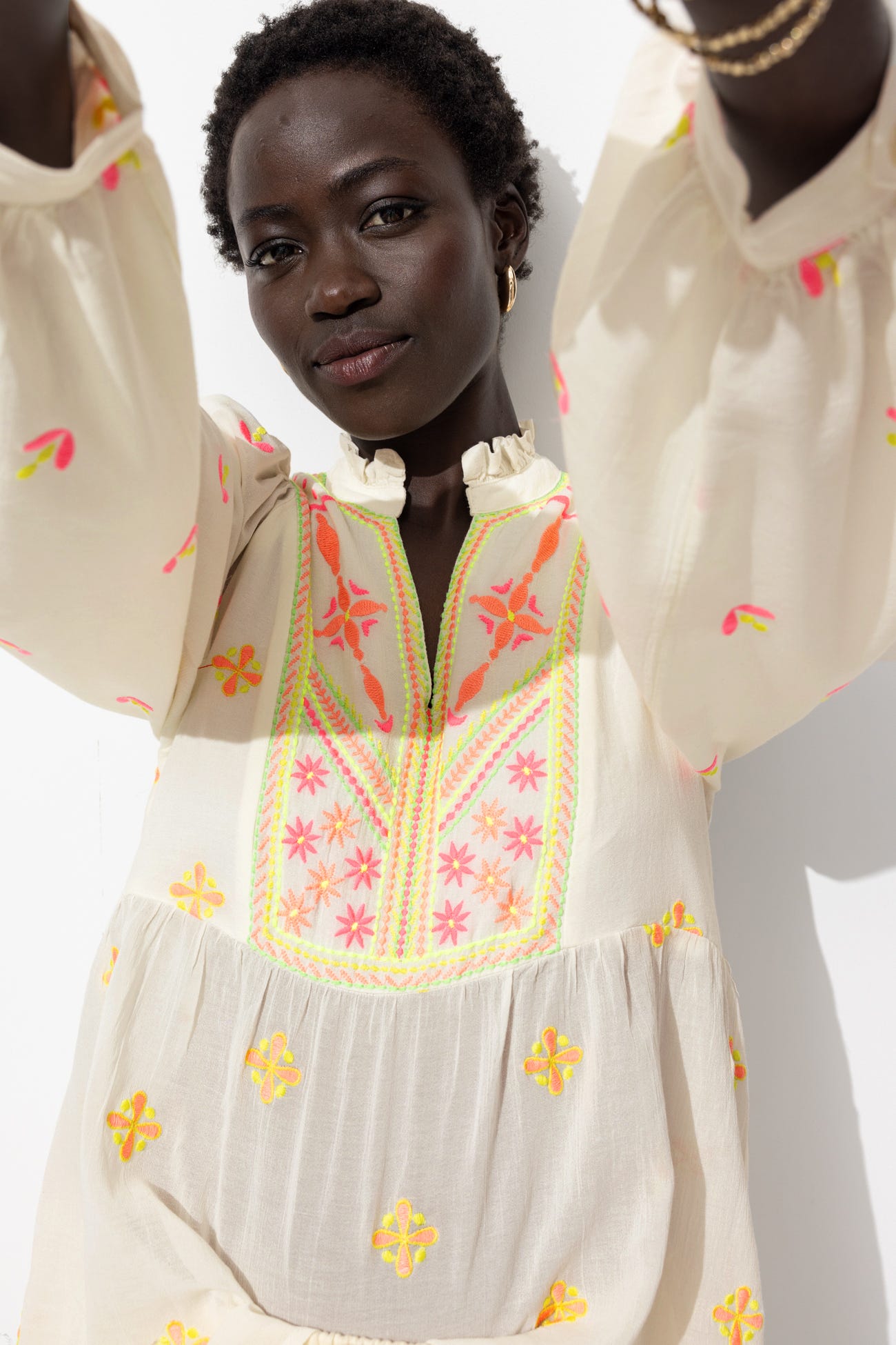 Bright embroidered blouse