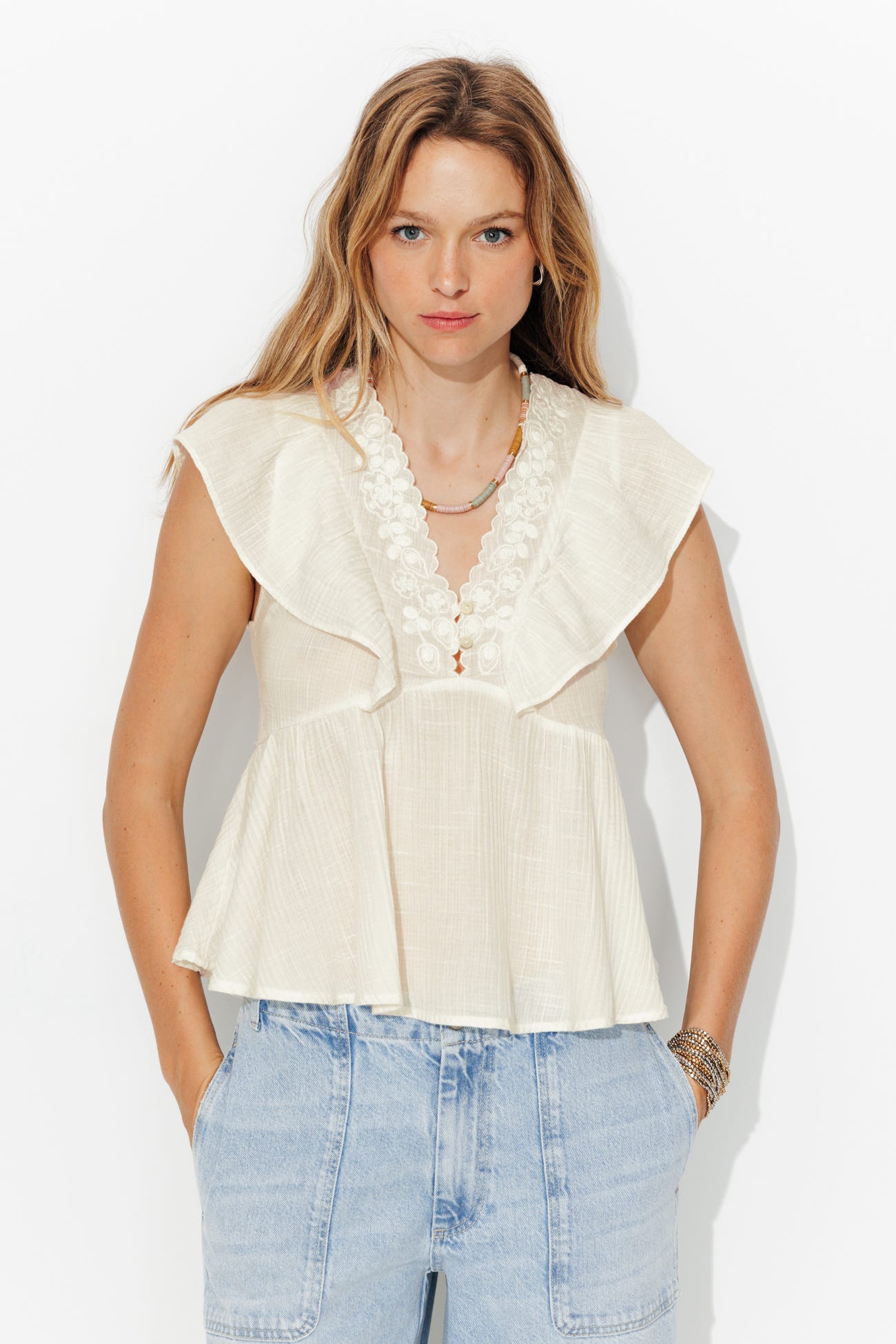 Blouse brodée Femme