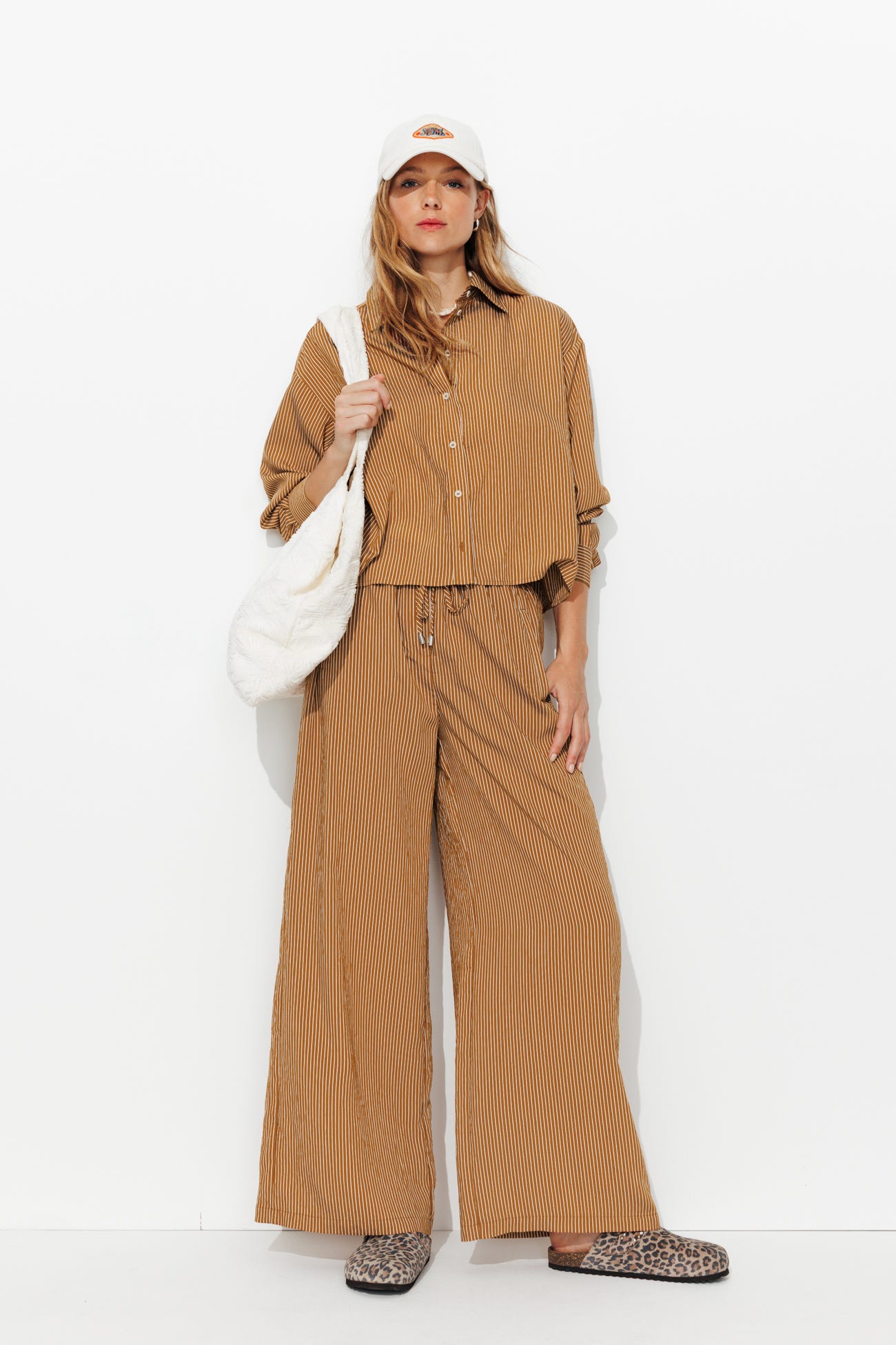 Cropped striped shirt