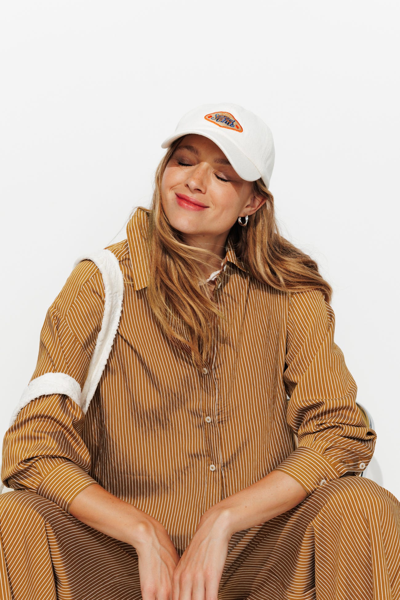 Chemise cropped rayée Femme