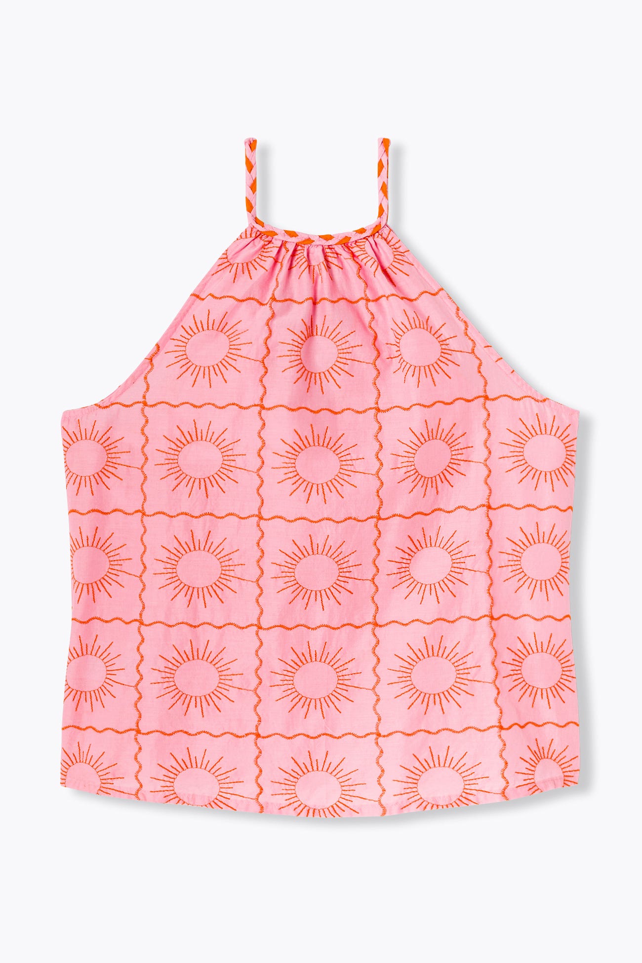 Top ricamato scollo halter