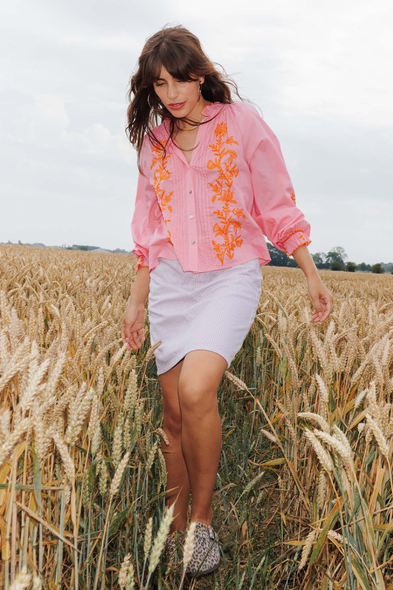 Chemise brodée Femme