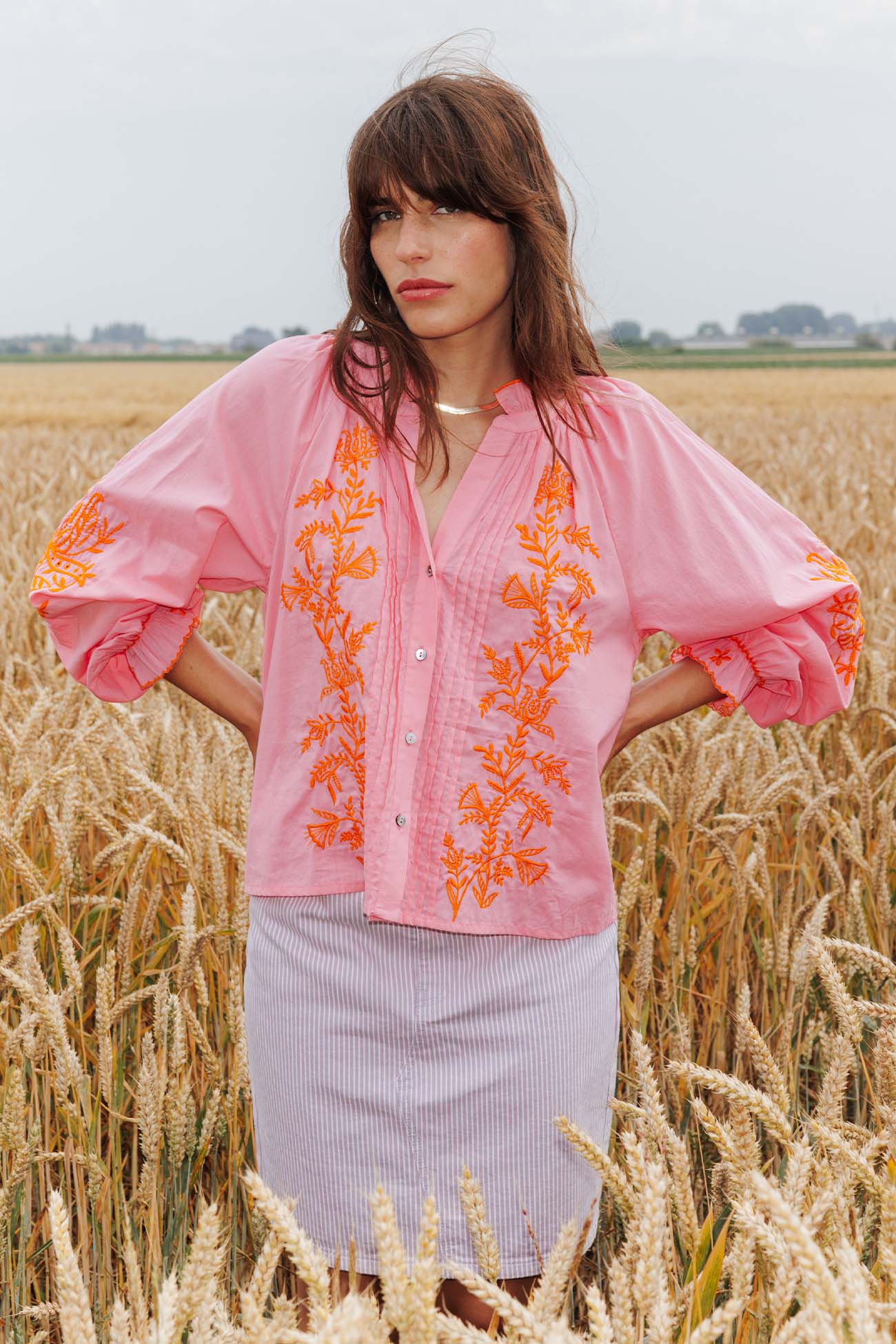 Chemise brodée Femme