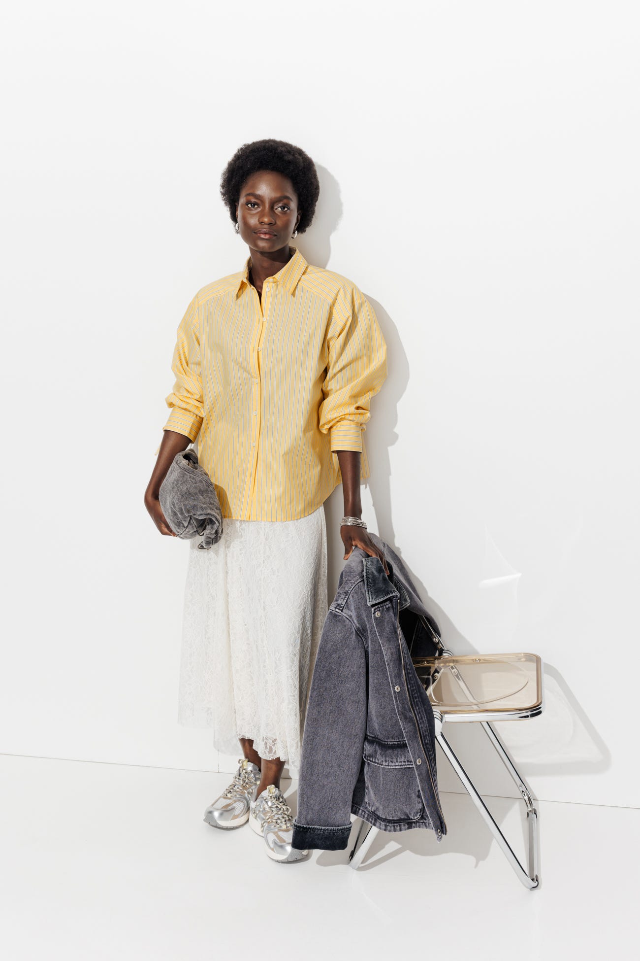 Oversized striped shirt