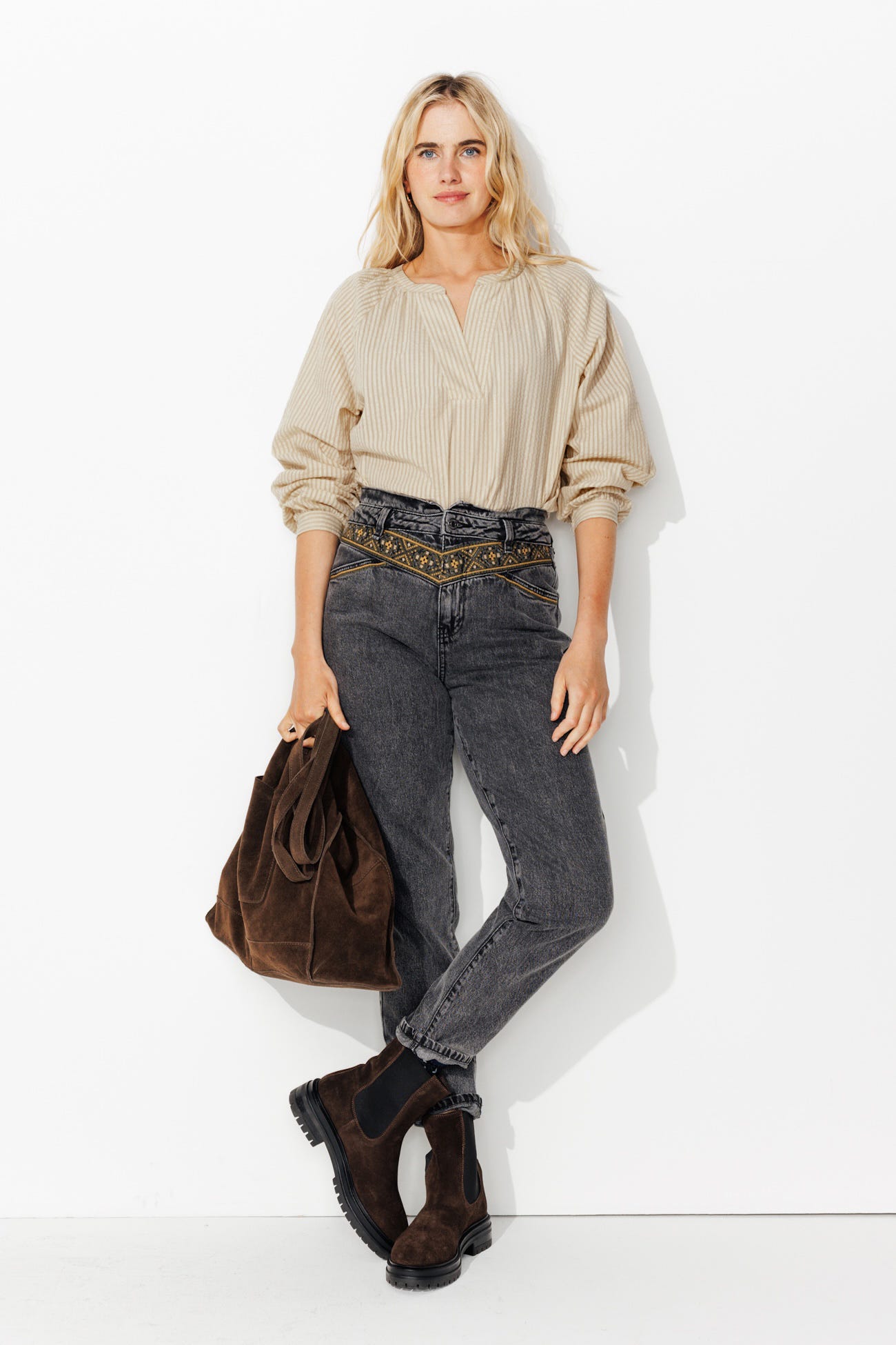 Blouse rayée bicolore Femme