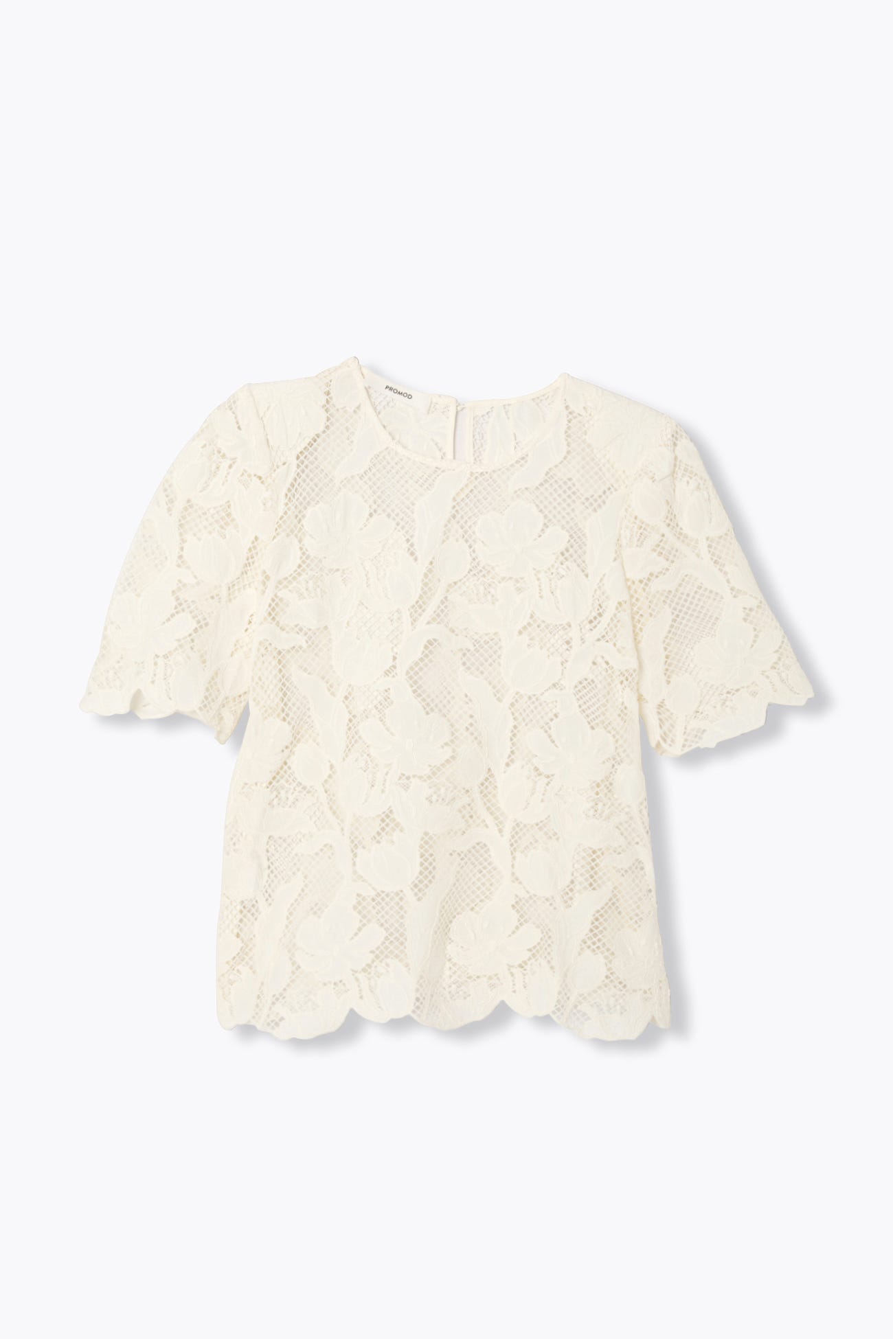 Embroidered guipure blouse